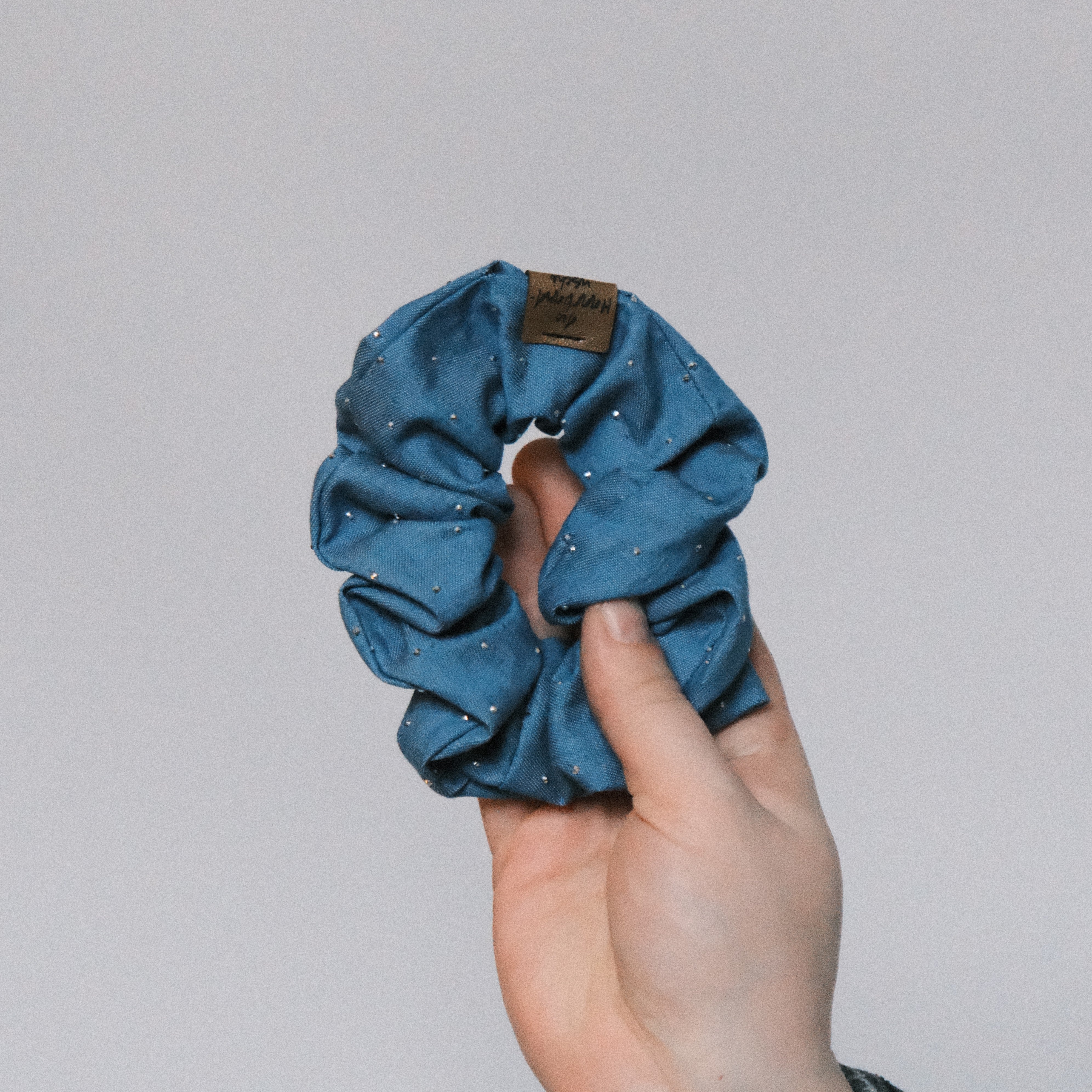 Scrunchie - Jeans Glitzer Dunkel