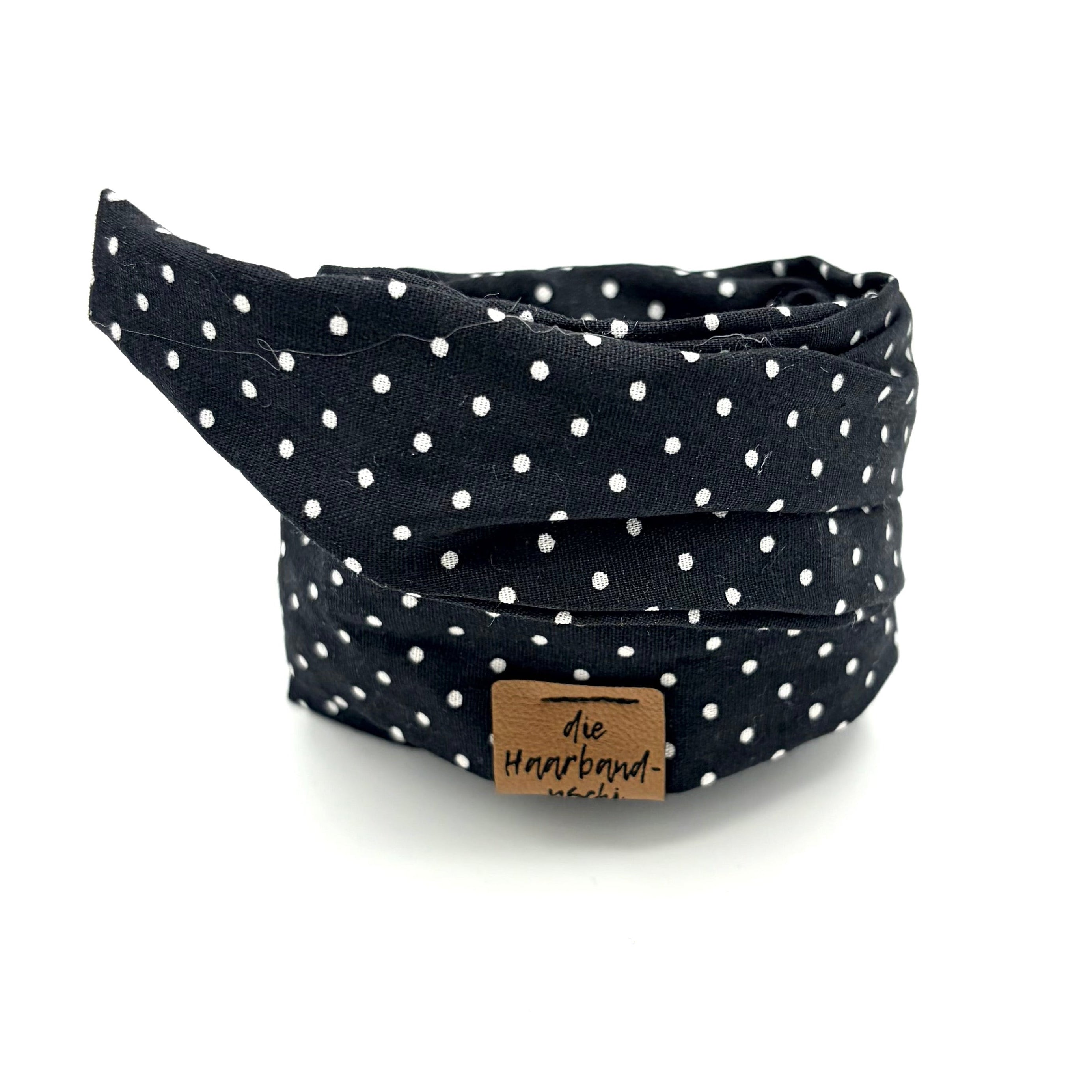 Drahthaarband schmal - Polka Dots Mini Schwarz