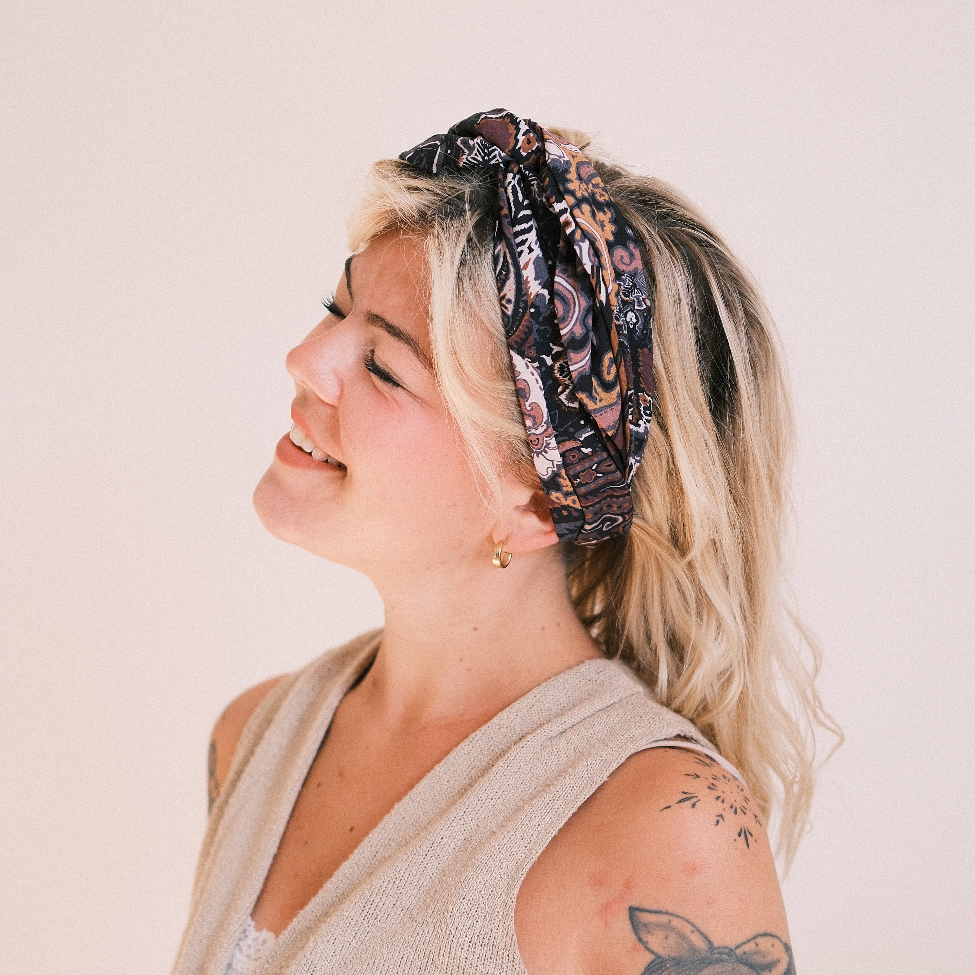 Drahthaarband breit - Bohemian Patchwork
