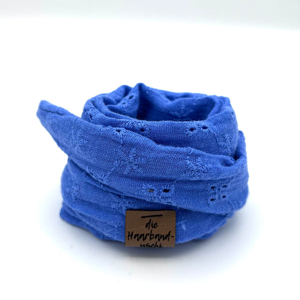 Drahthaarband schmal - Cotton Dream Blau