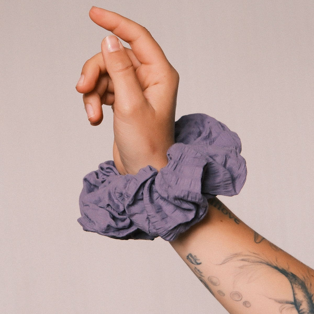 3er Big Scrunchie Set - Lemon Lavendel
