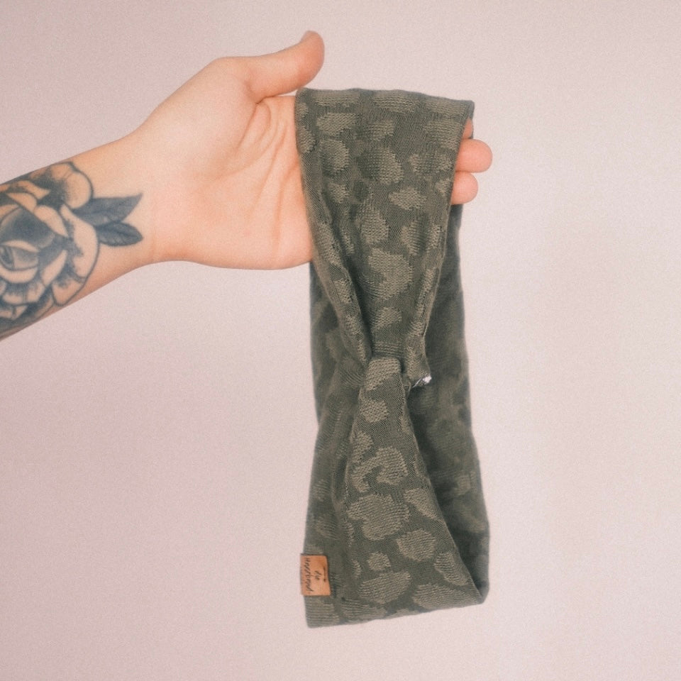 Basic Strick Haarband - Leo Grün