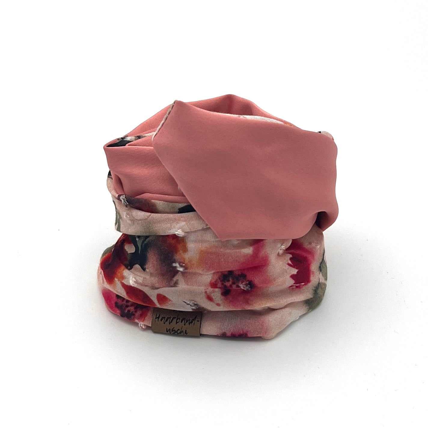 Drahthaarband 2 Seiten - Blumen/apricot