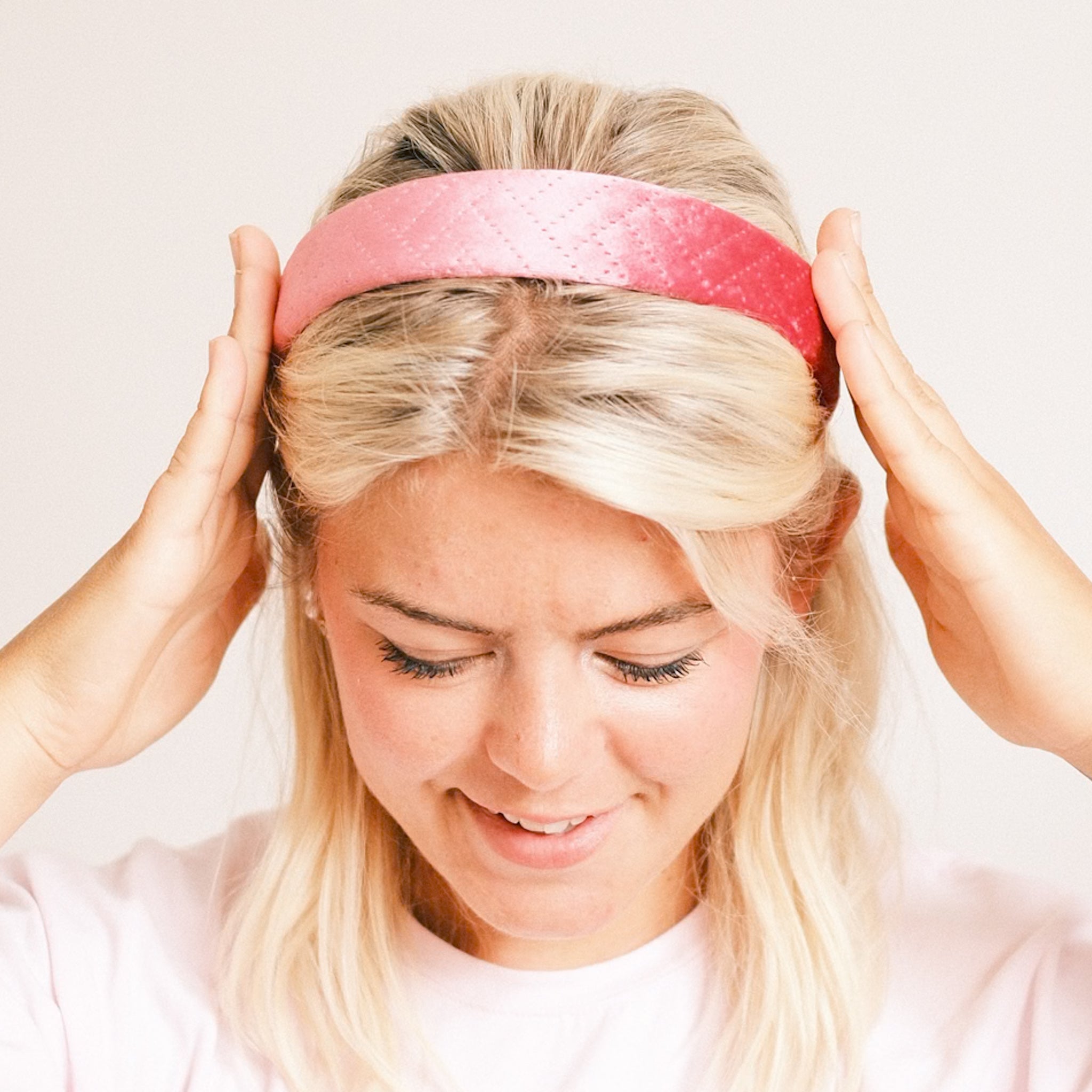 Anne - Samt Struktur Pink