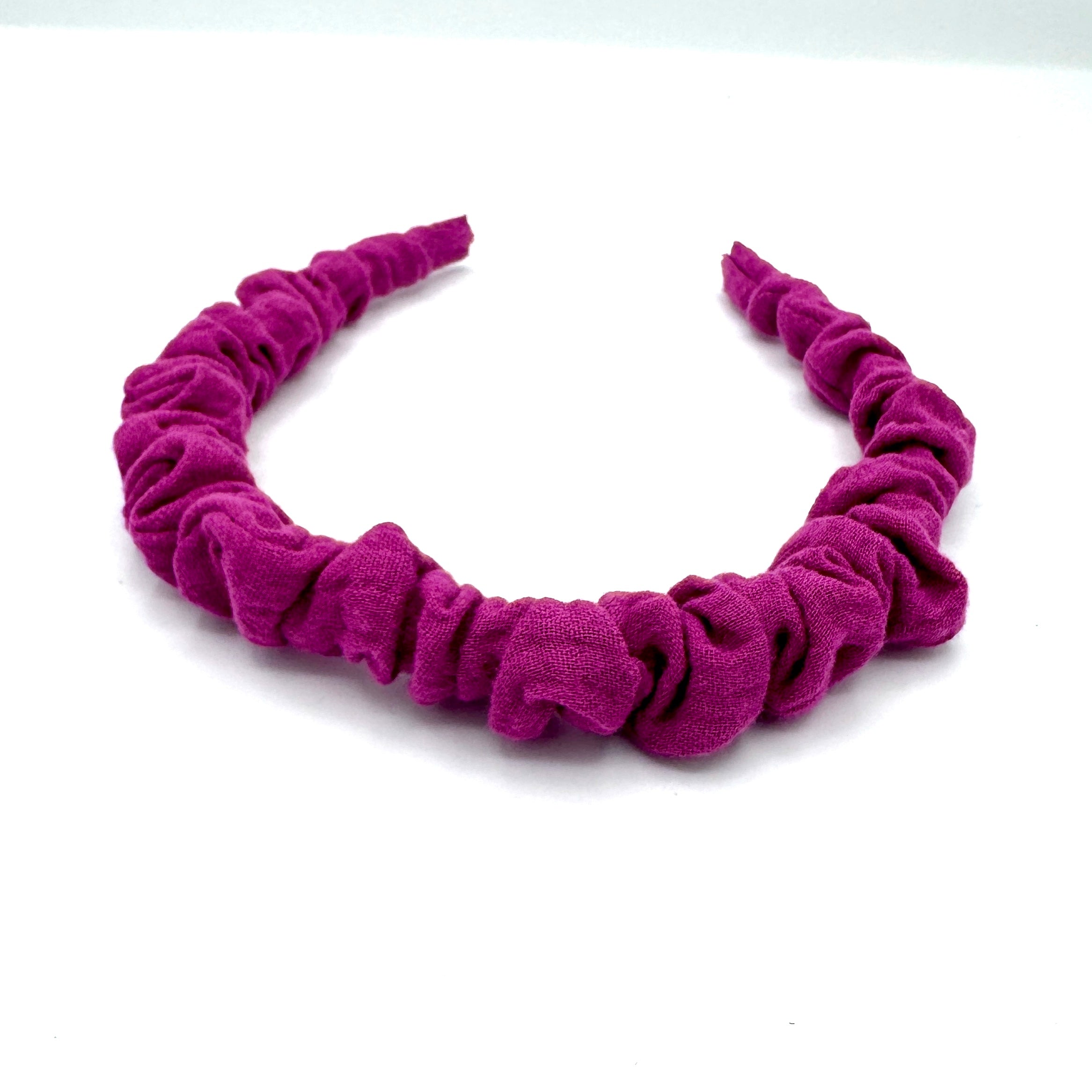 Hilde - Musselin himbeere Haarreif gerafft