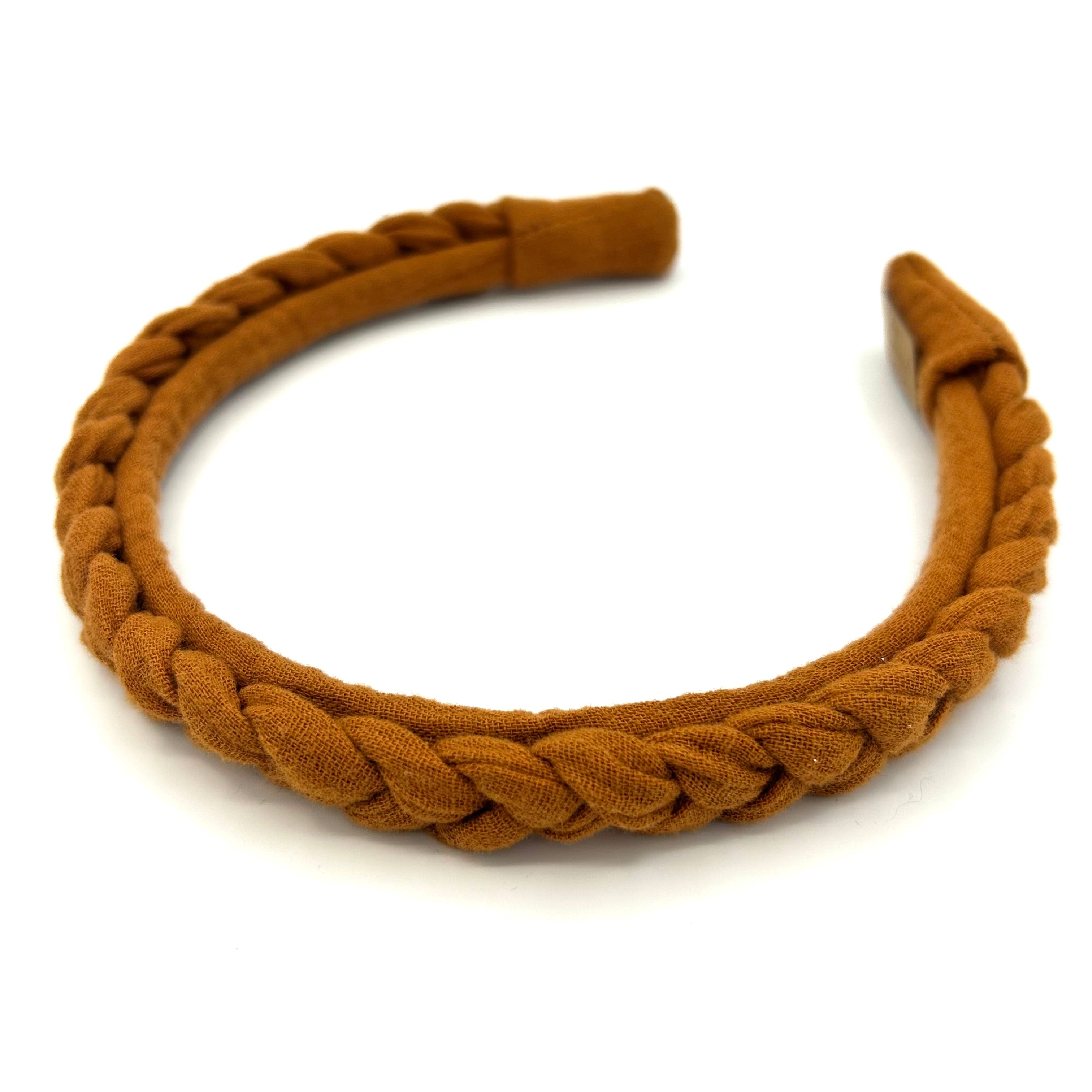 Haarreif geflochten orange schmal