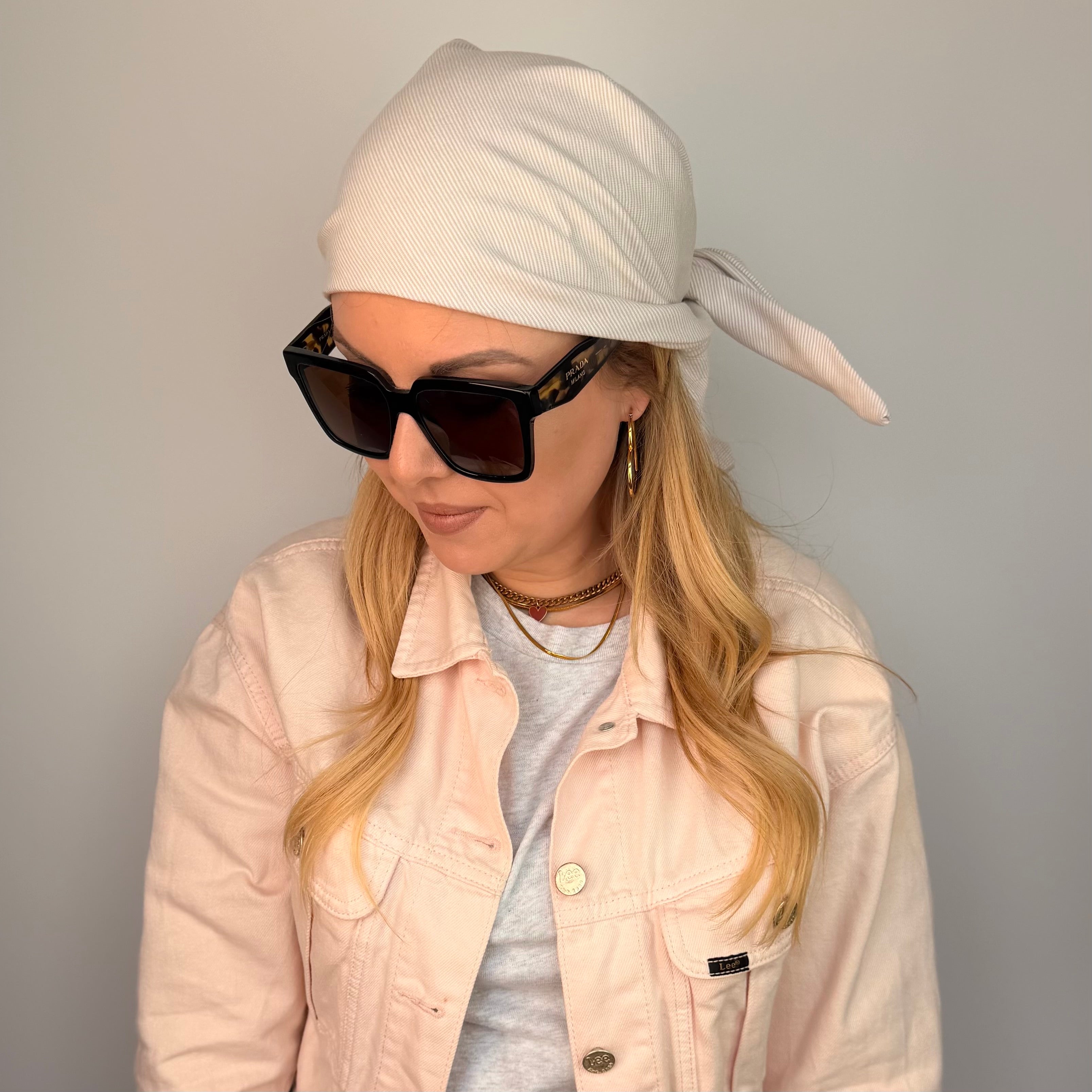 Bandana - gestreift Beige