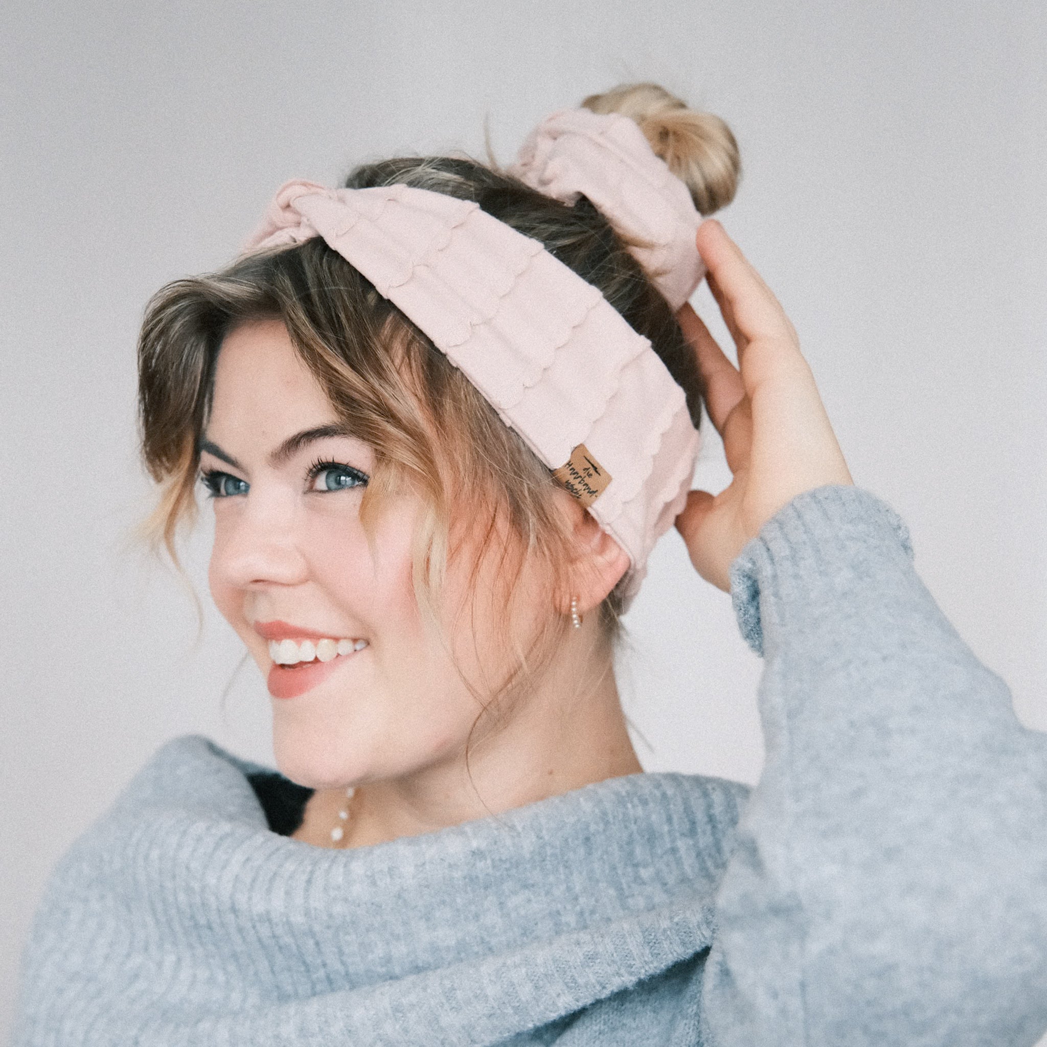 Basic Haarband - Feinrüsche Rosa