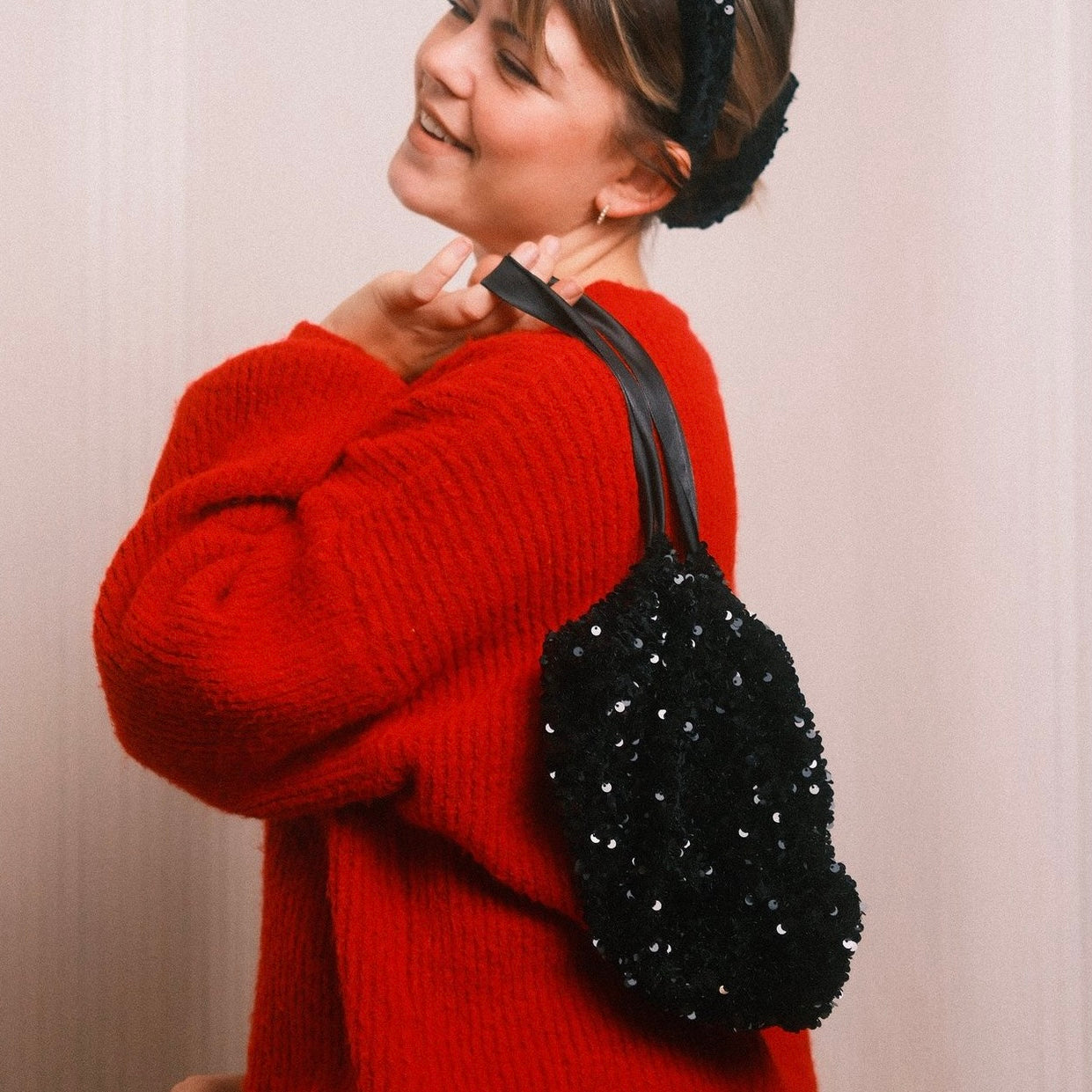 Pailletten Täschchen schwarz