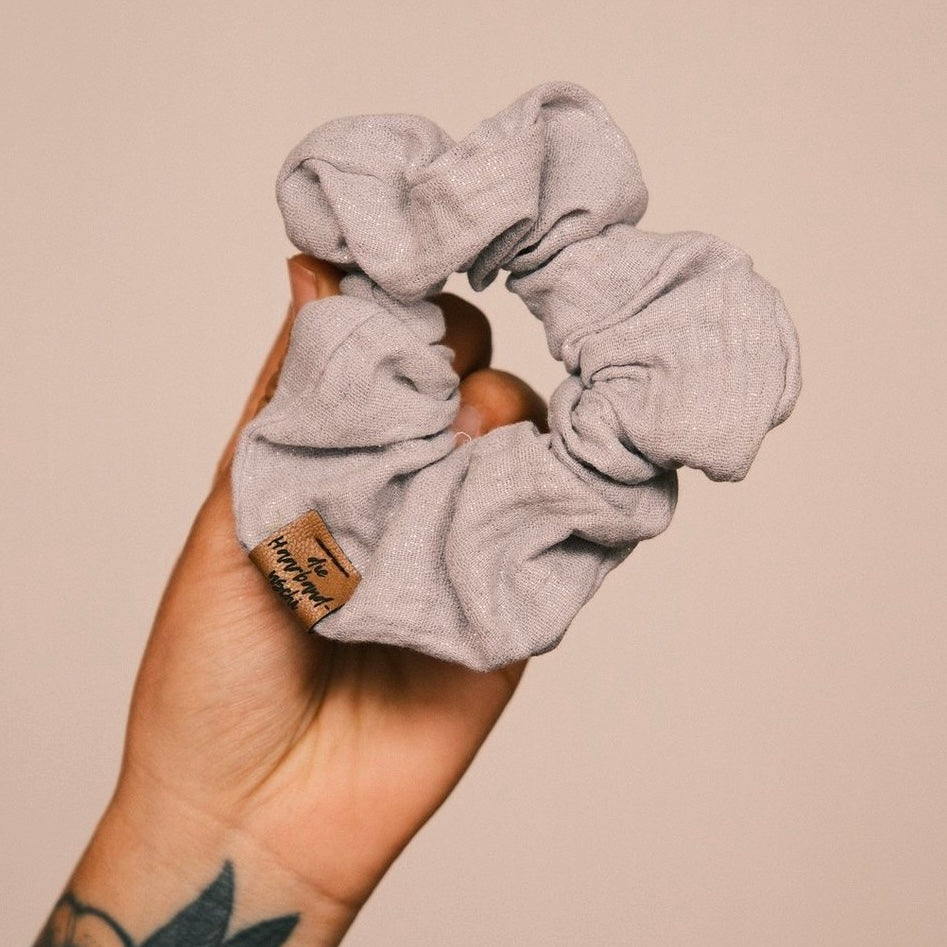 Scrunchie Glitzer hellgrau