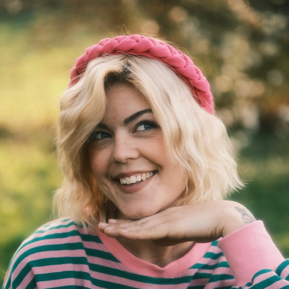 Lola pink - geflochtener Haarreif