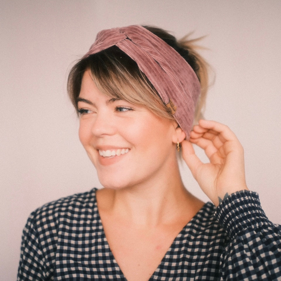 Basic Haarband - Cord Pastell Lila