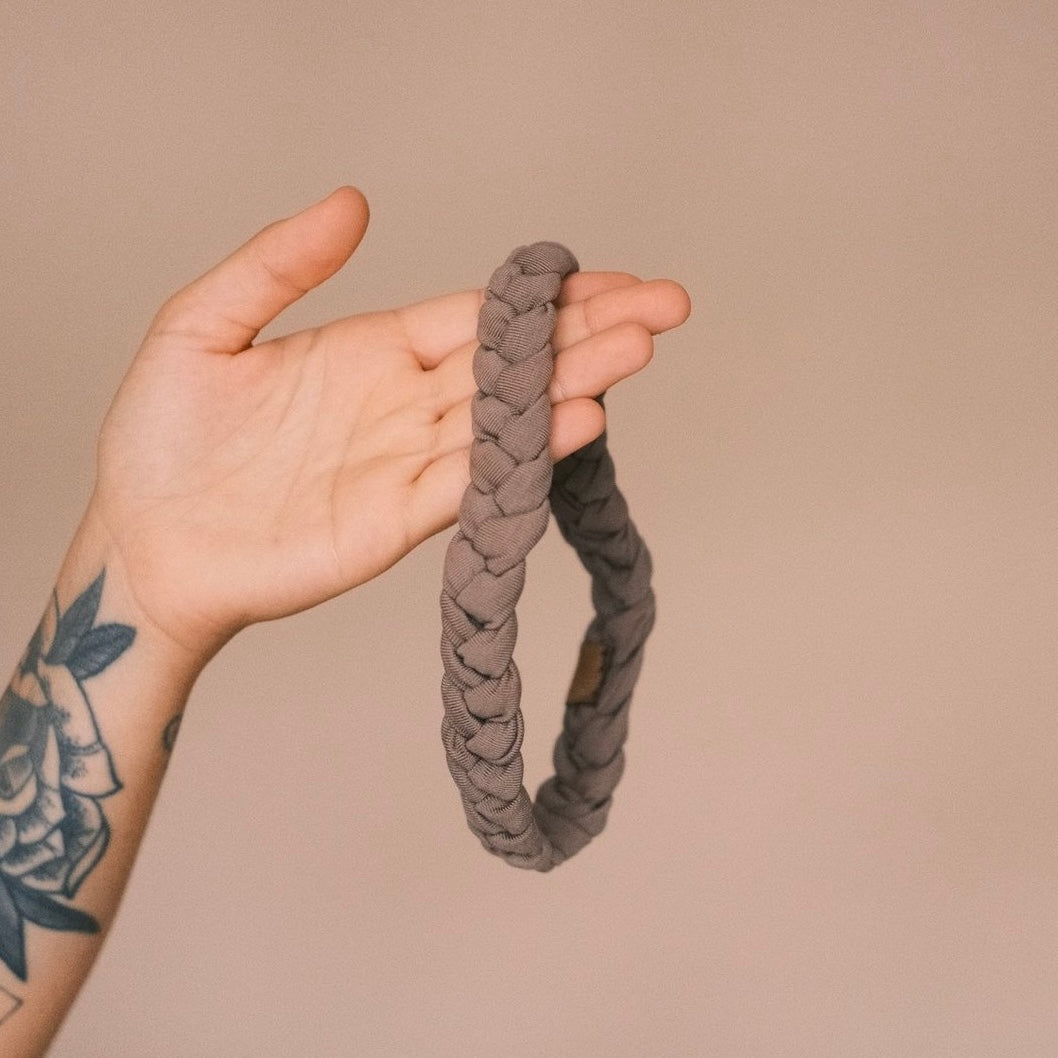 Haarband geflochten taupe