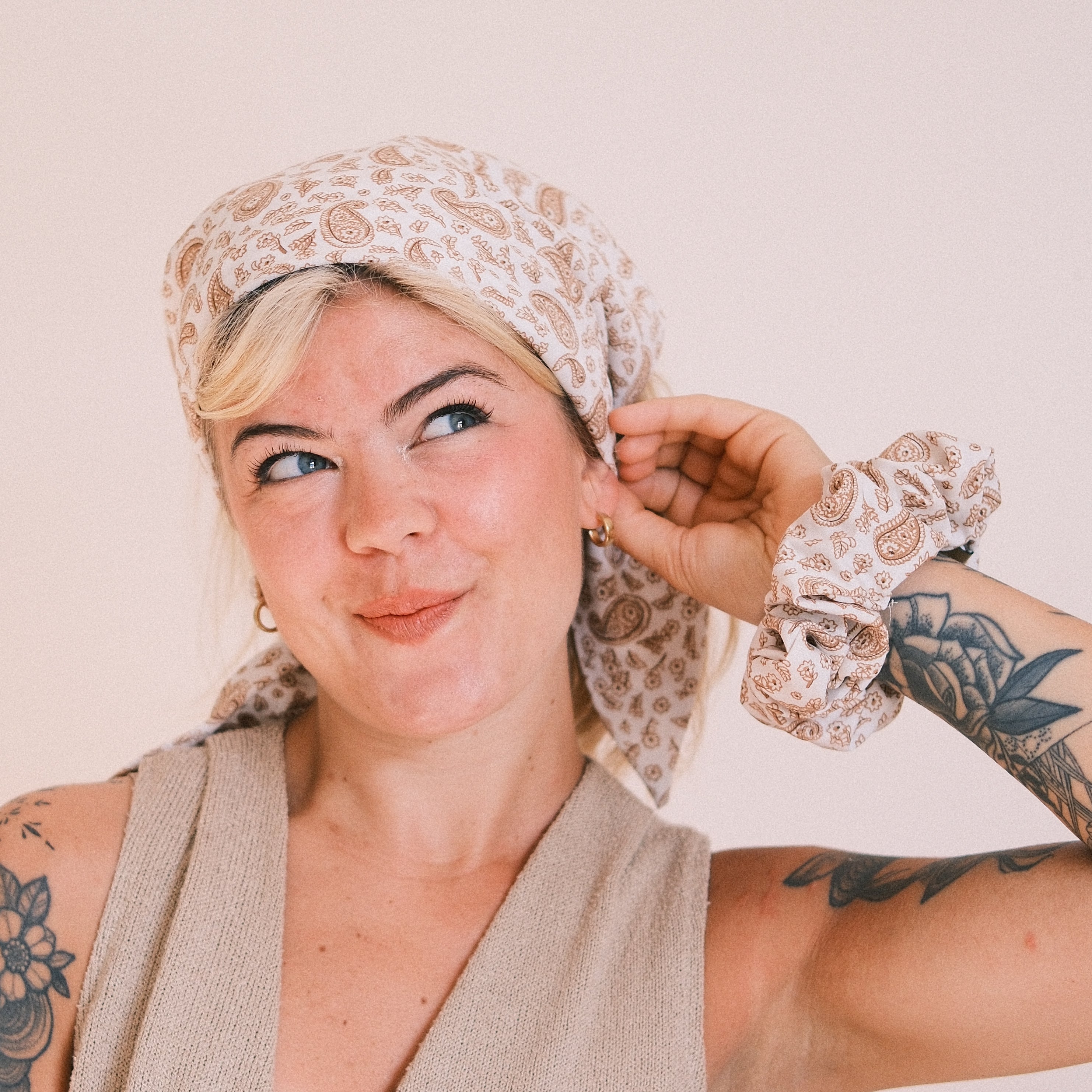 Bandana - Vintage Paisley Weiß