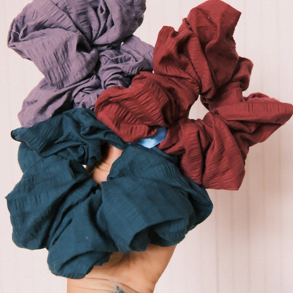 3er Big Scrunchie Set - Berry Bloom