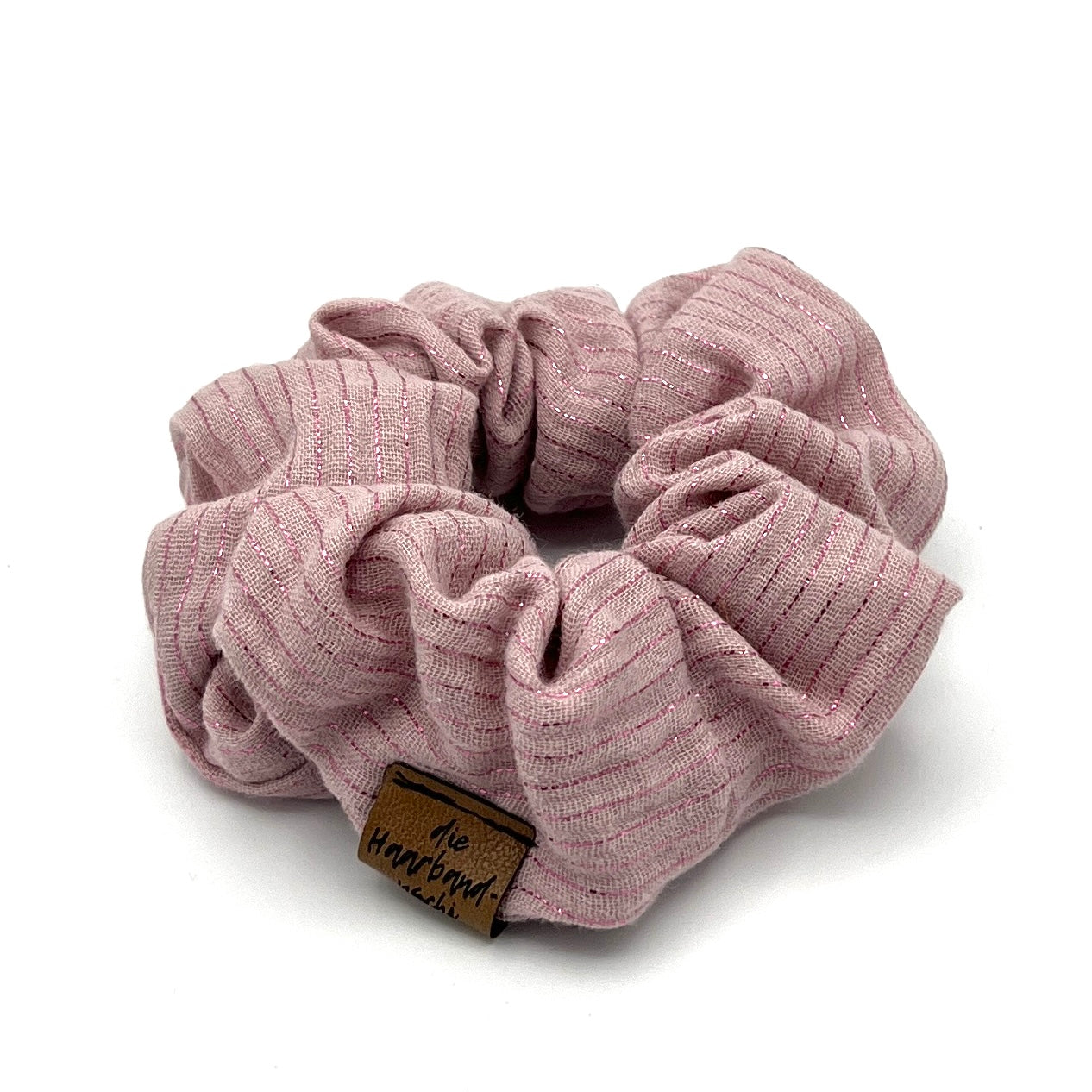Scrunchie Musselin Glitzer rosa