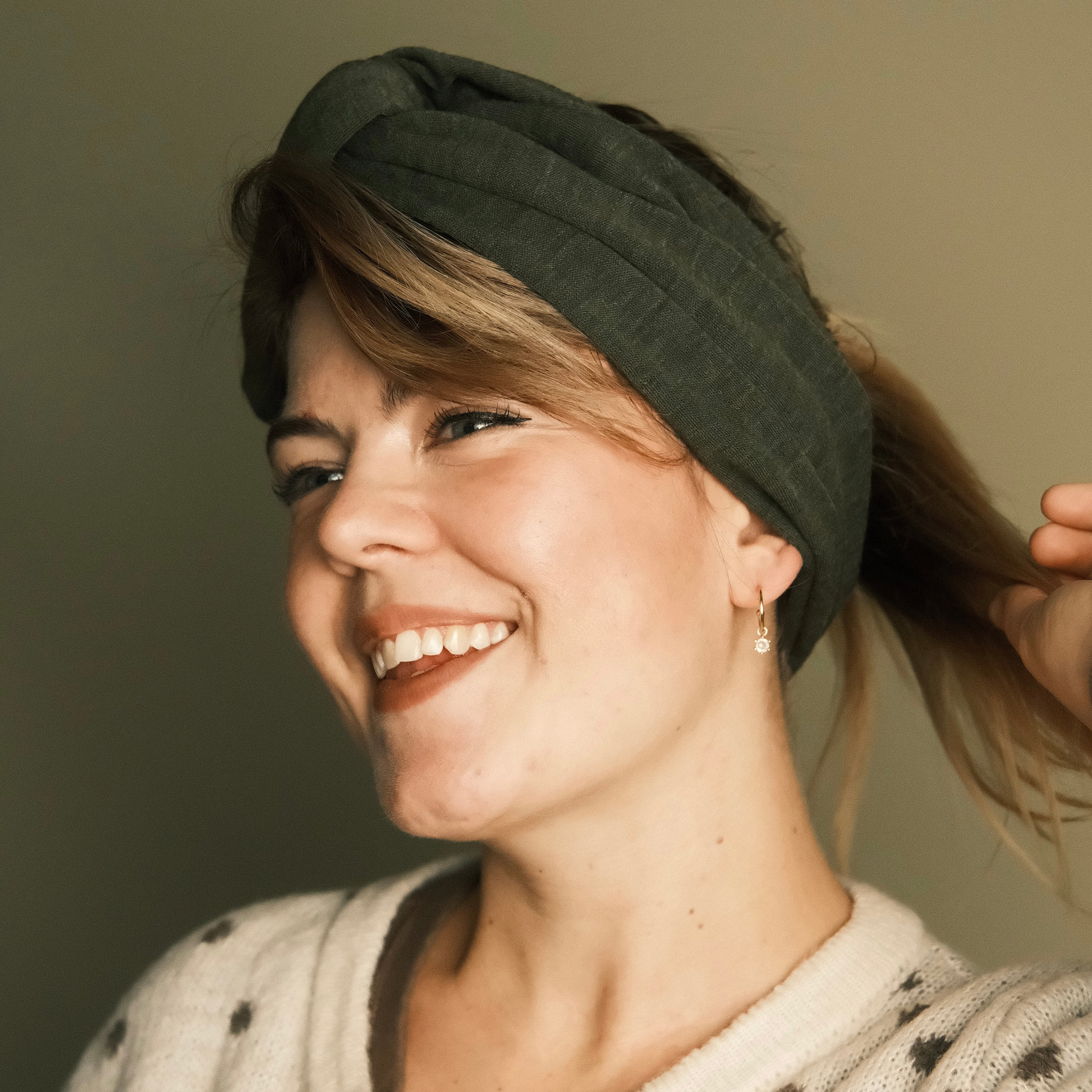 Drahthaarband breit - Warm Khaki