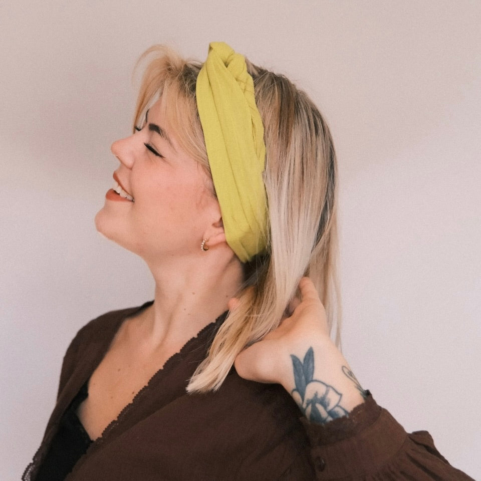 Drahthaarband - Musselin Lime