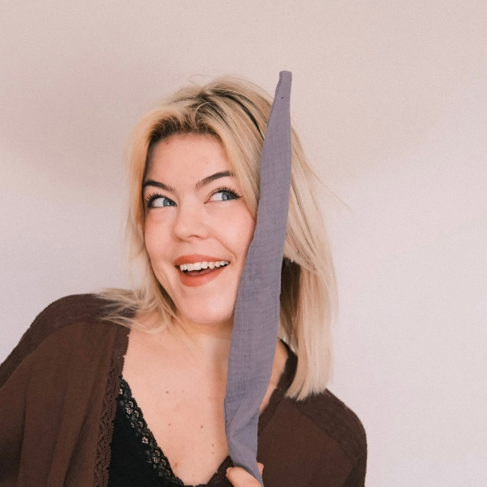 Drahthaarband - Musselin graublau