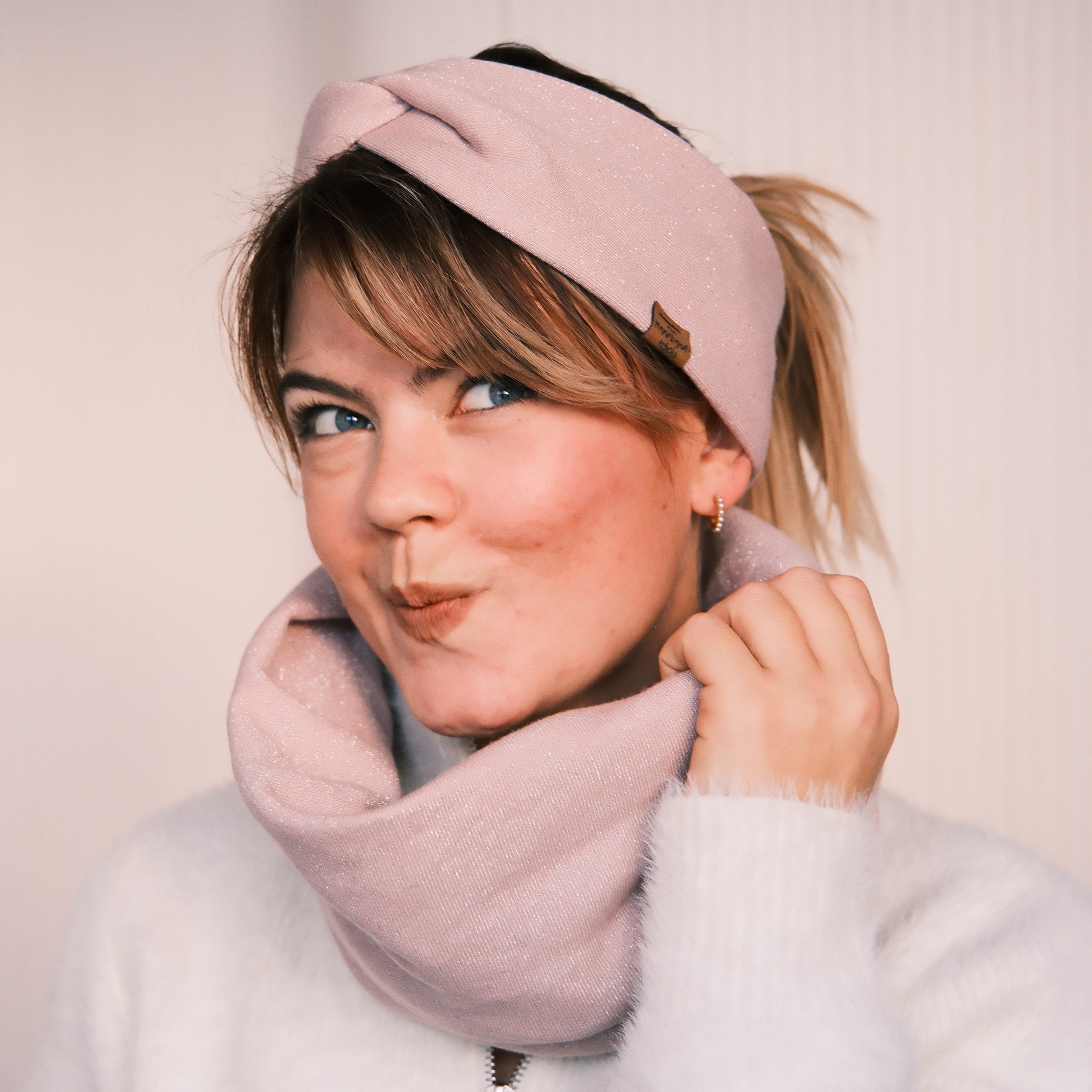 Basic Haarband - Glitzer Hellrosa