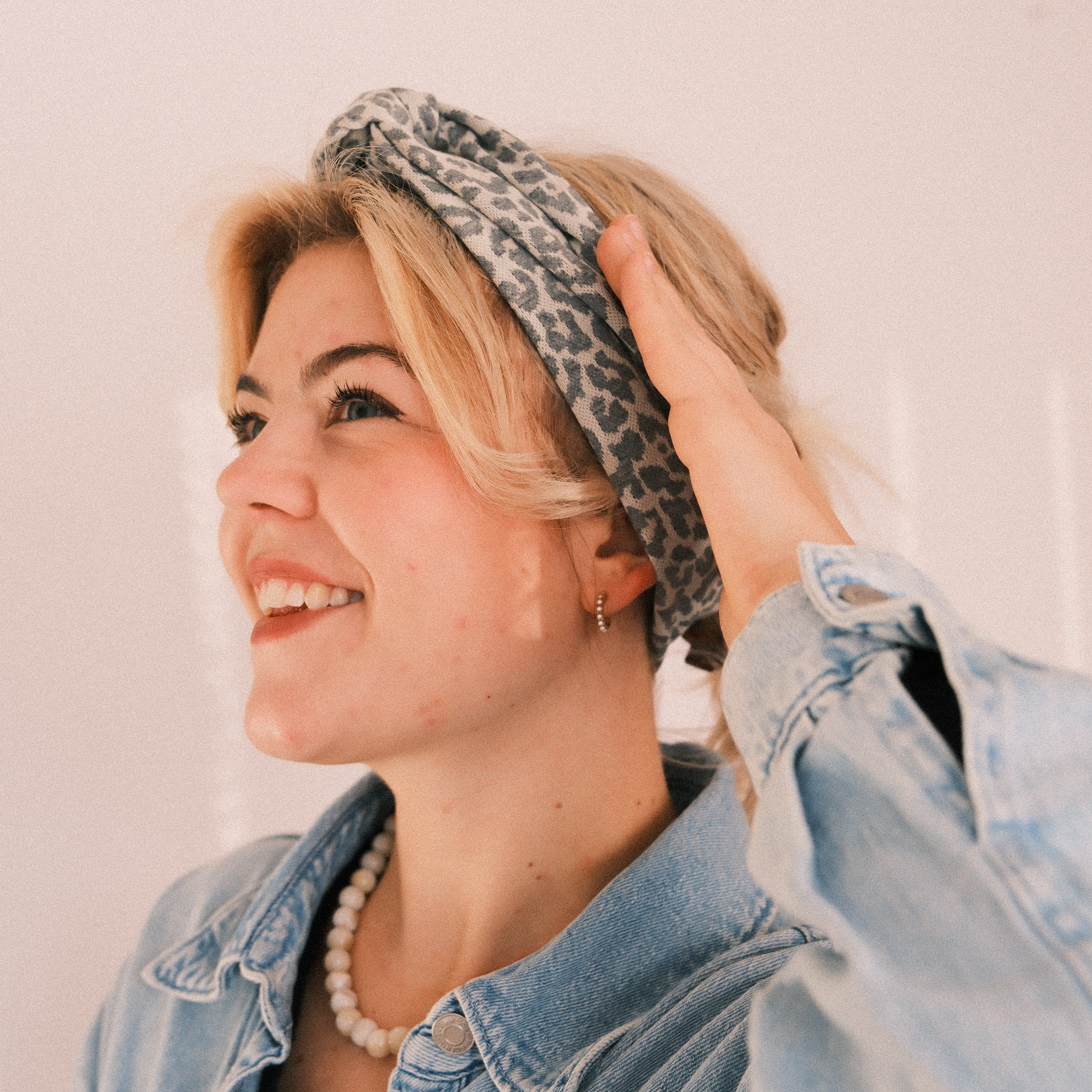 Drahthaarband schmal - Strick Leo Grau