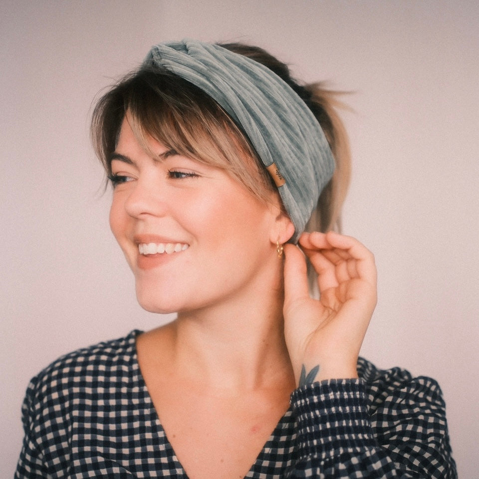 Basic Haarband - Cord  Petrol