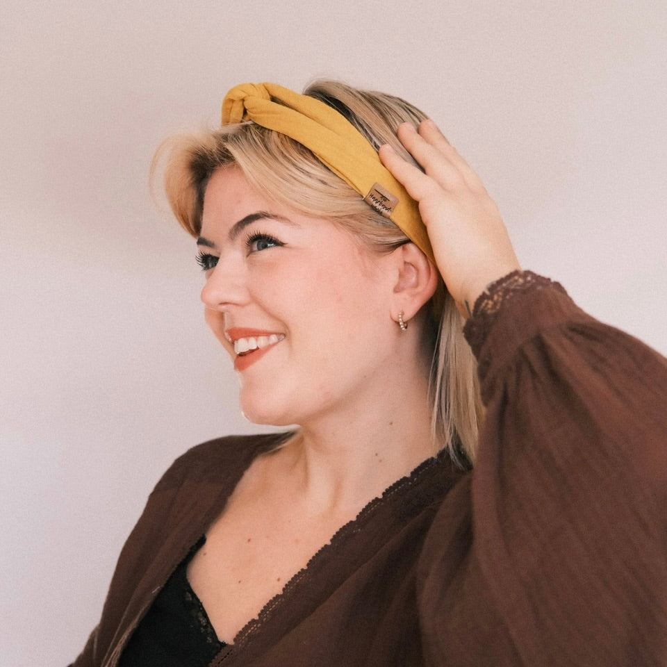 Drahthaarband - Musselin Senfgelb