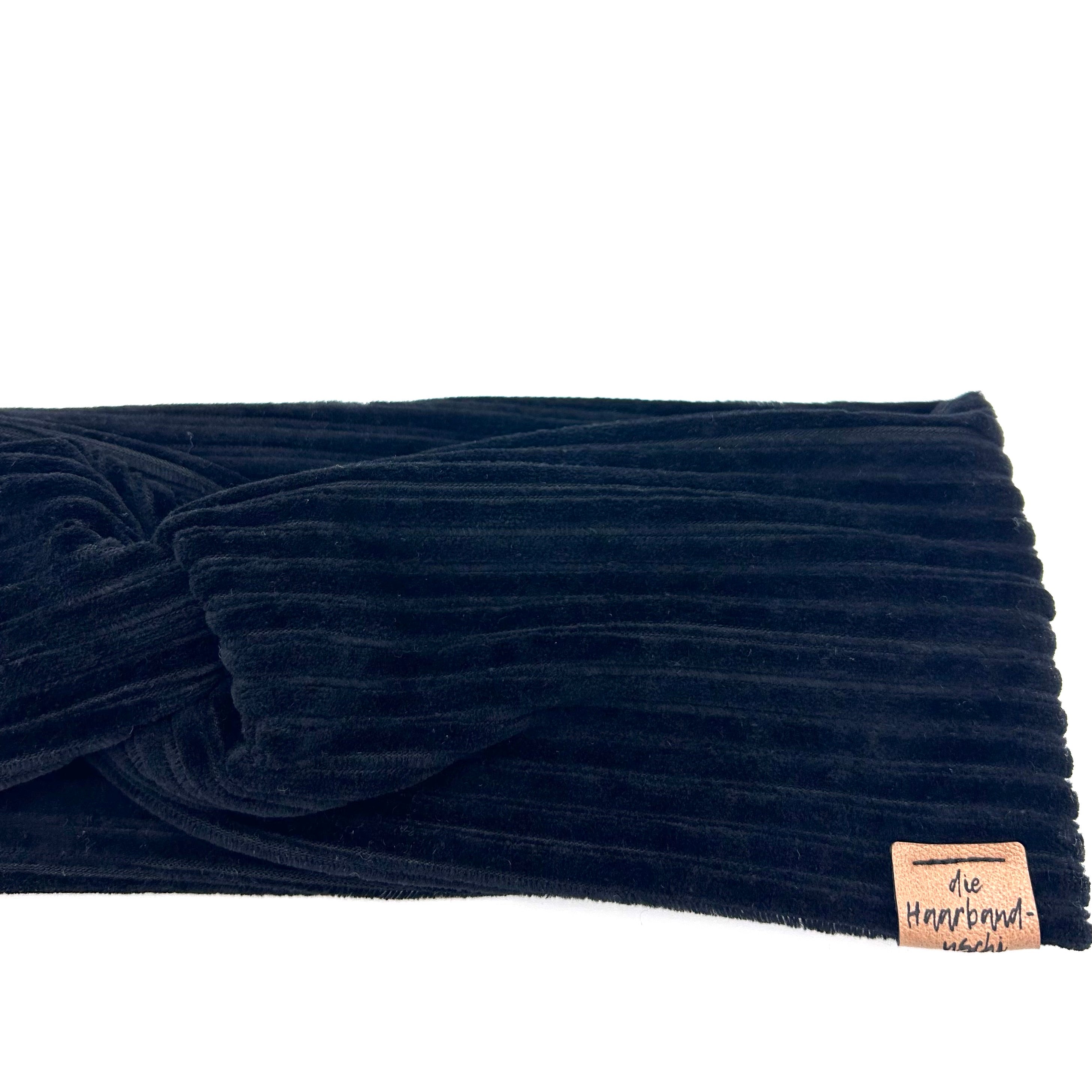 Basic Haarband - Cord Schwarz