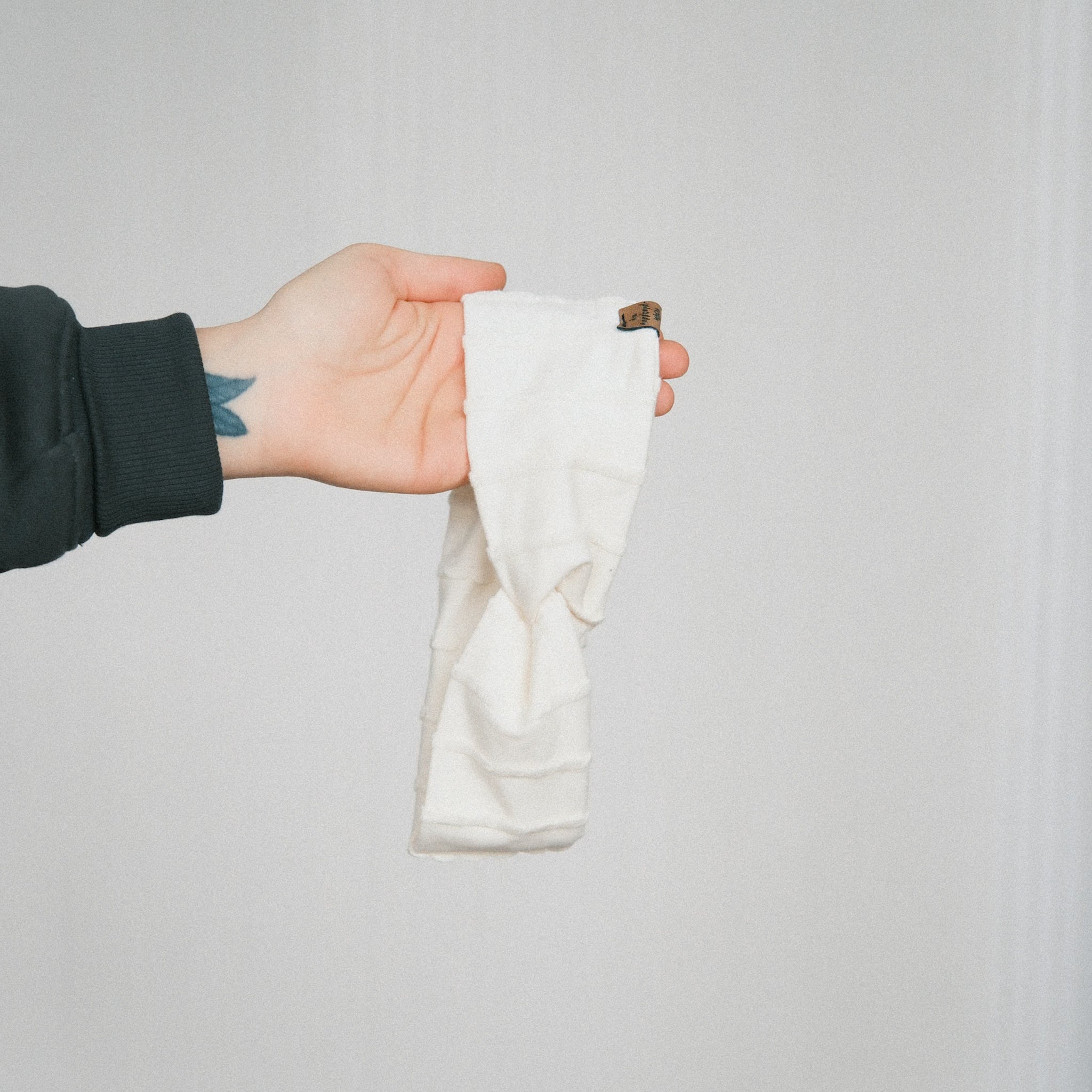 Basic Haarband - Feinrüsche Creme