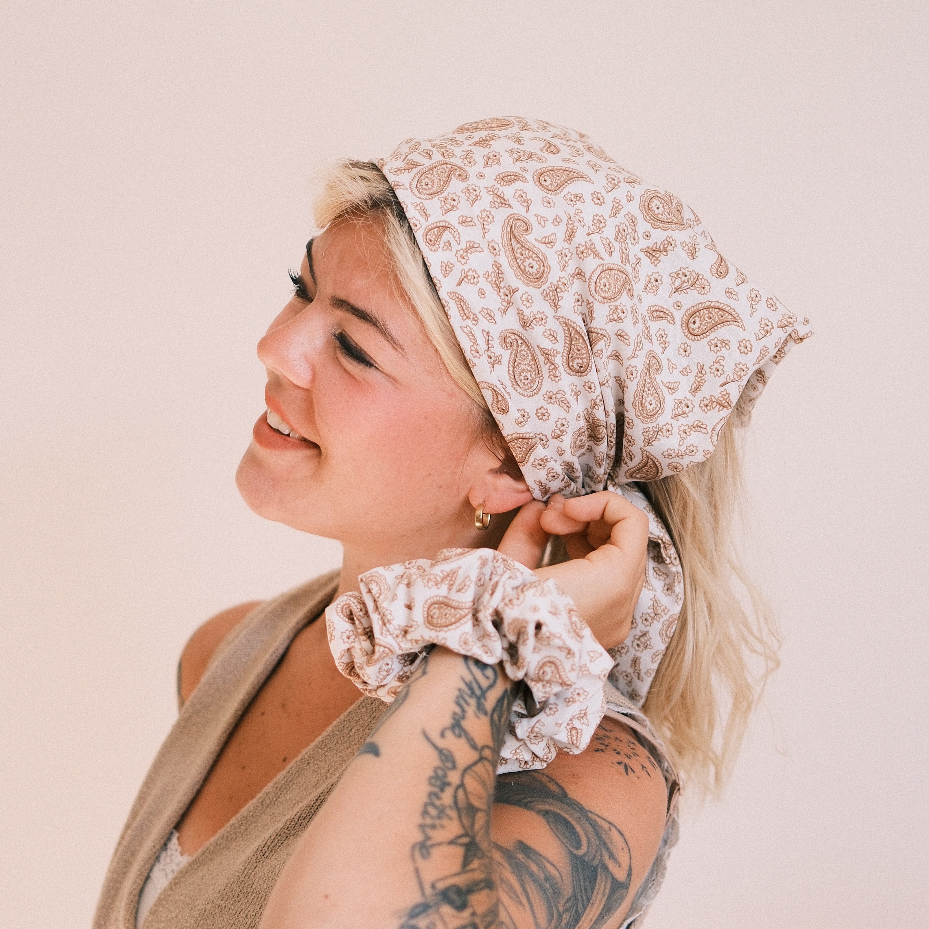 Bandana - Vintage Paisley Weiß