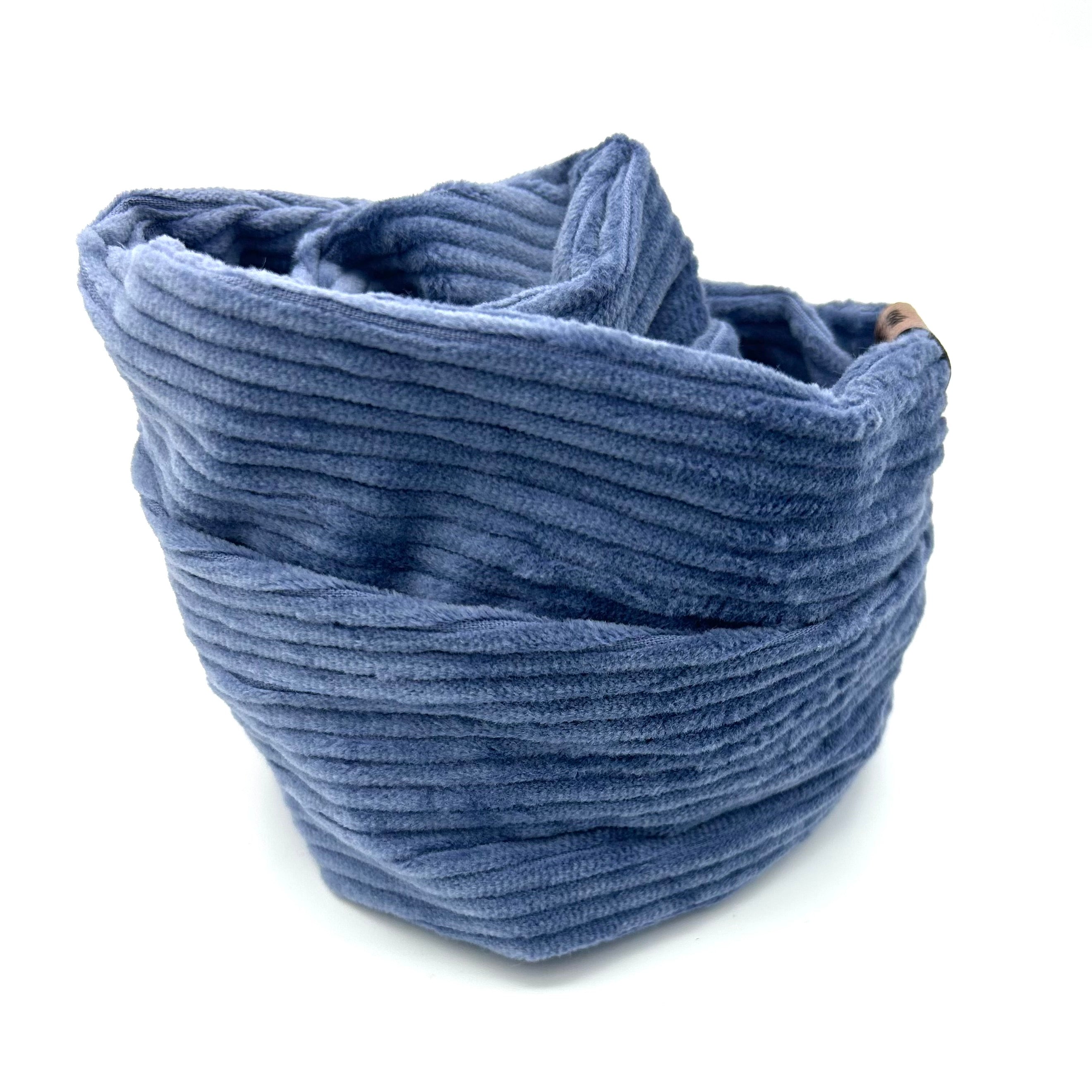 Drahthaarband breit - Cord Blau