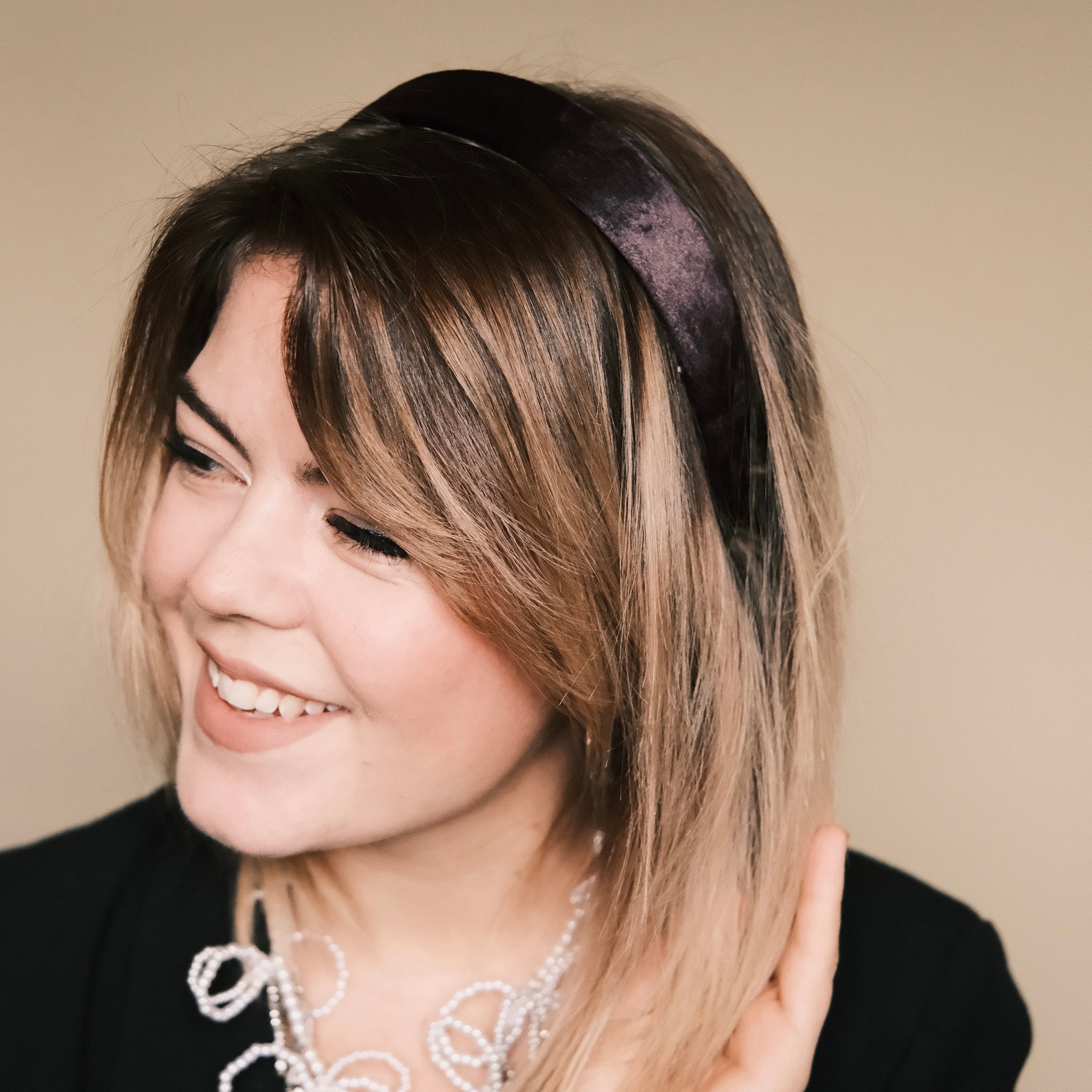 Anne - Samt Aubergine