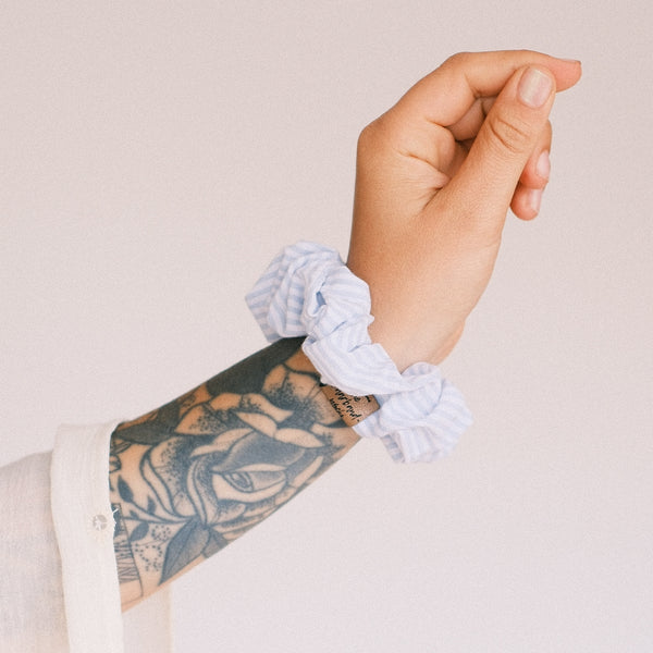Scrunchie - gestreift blau