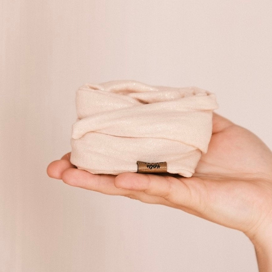 Drahthaarband Glitzer Creme