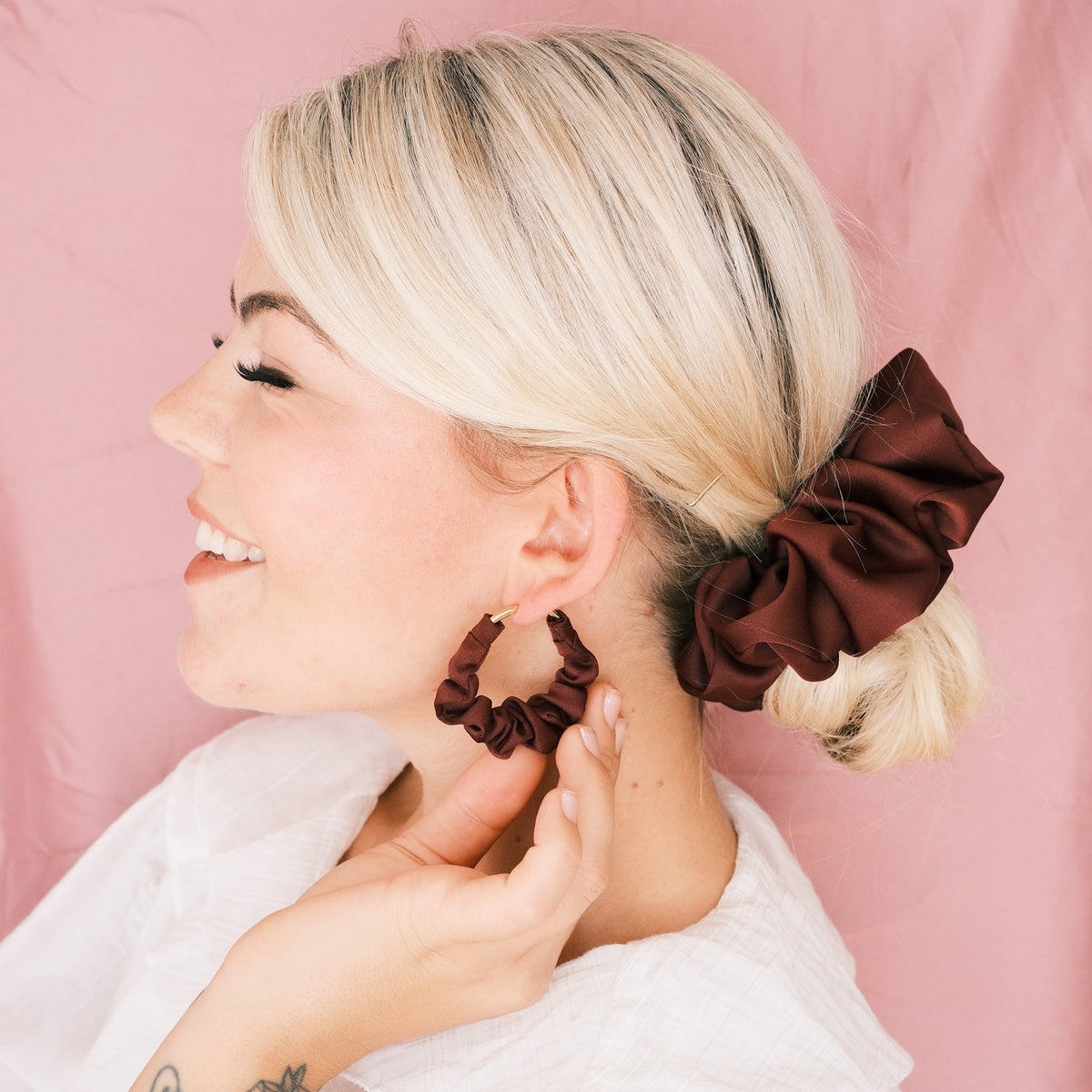 Big Scrunchie - Satin Bordeaux