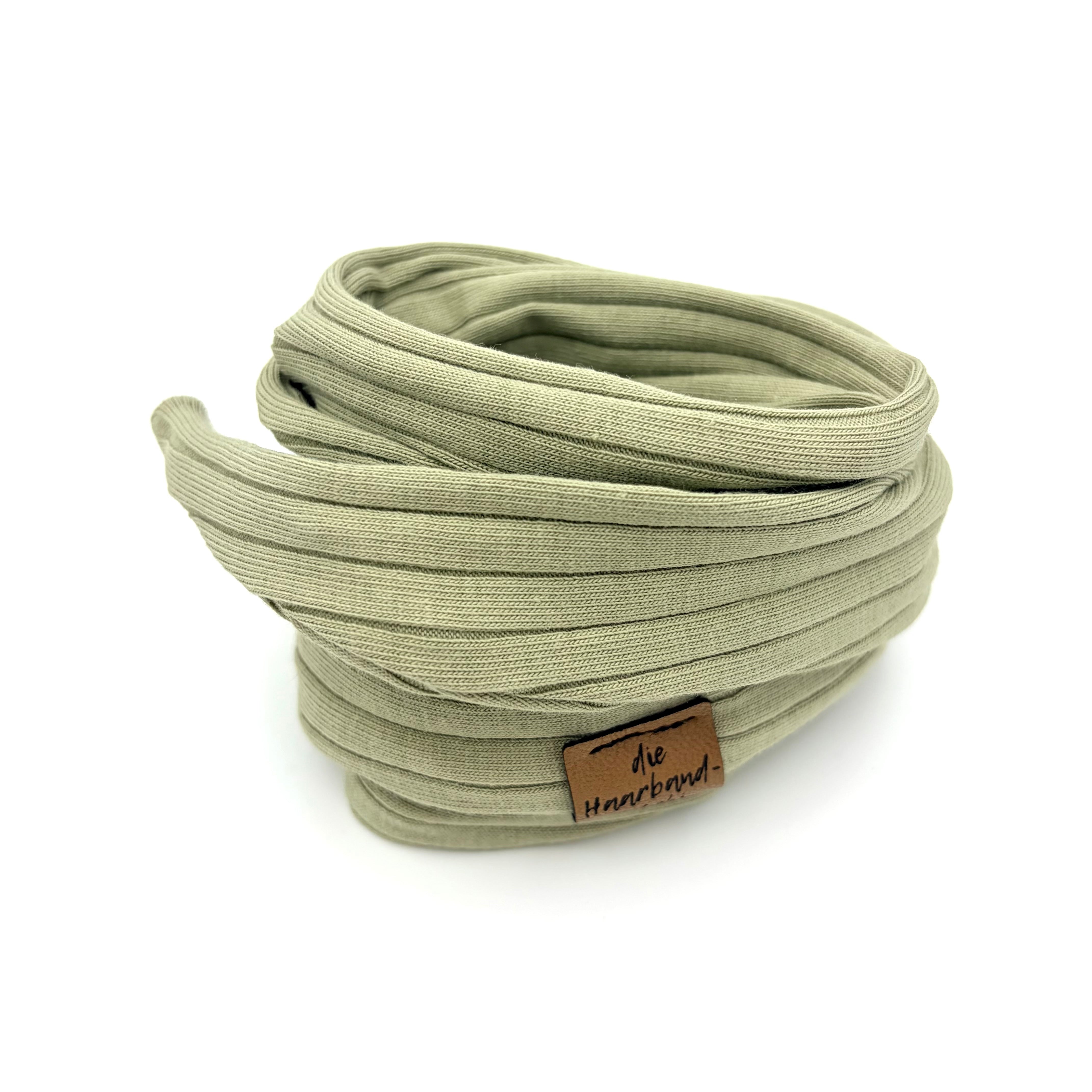 Drahthaarband schmal - Sporty Rib Salbei