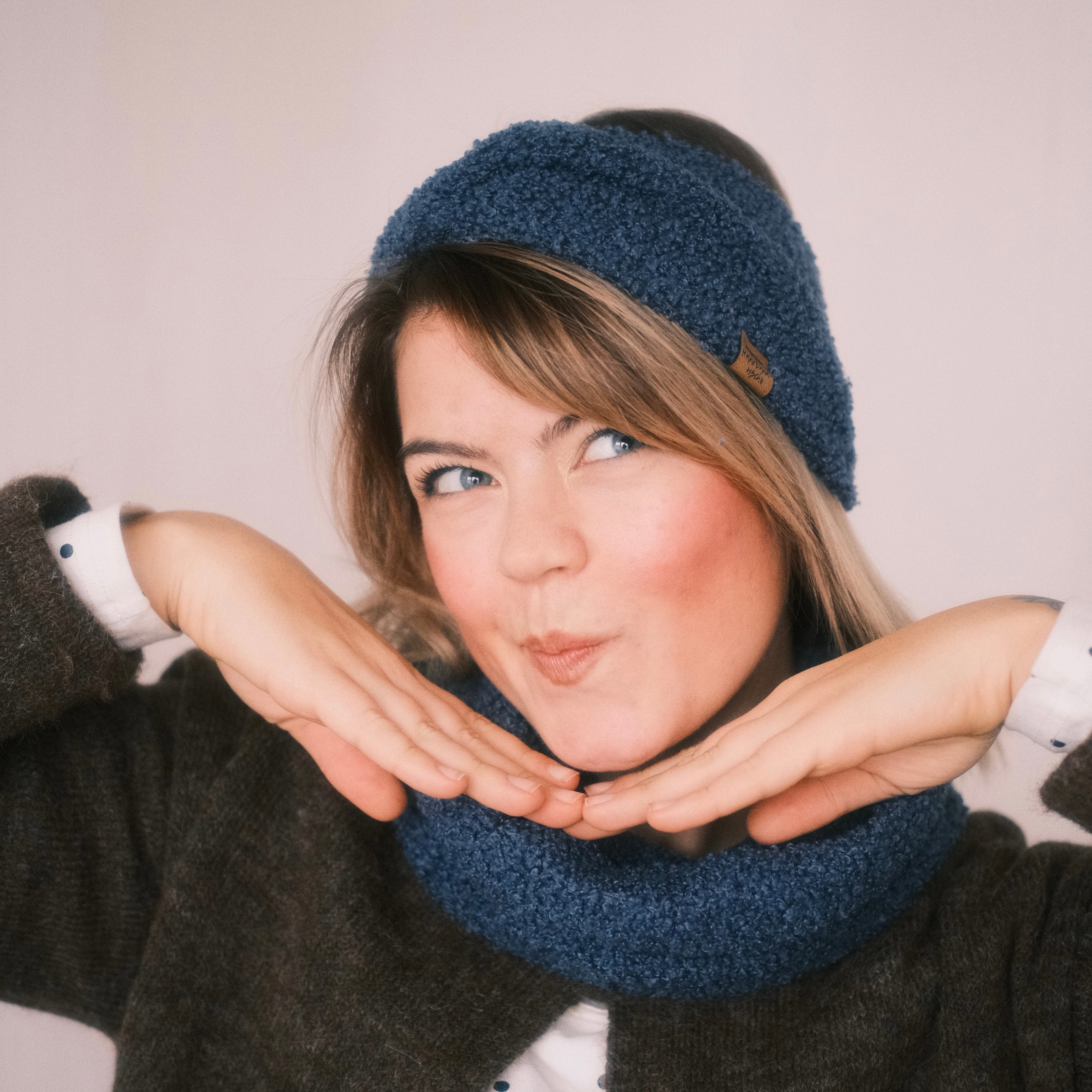 Basic Haarband - Teddy Blau