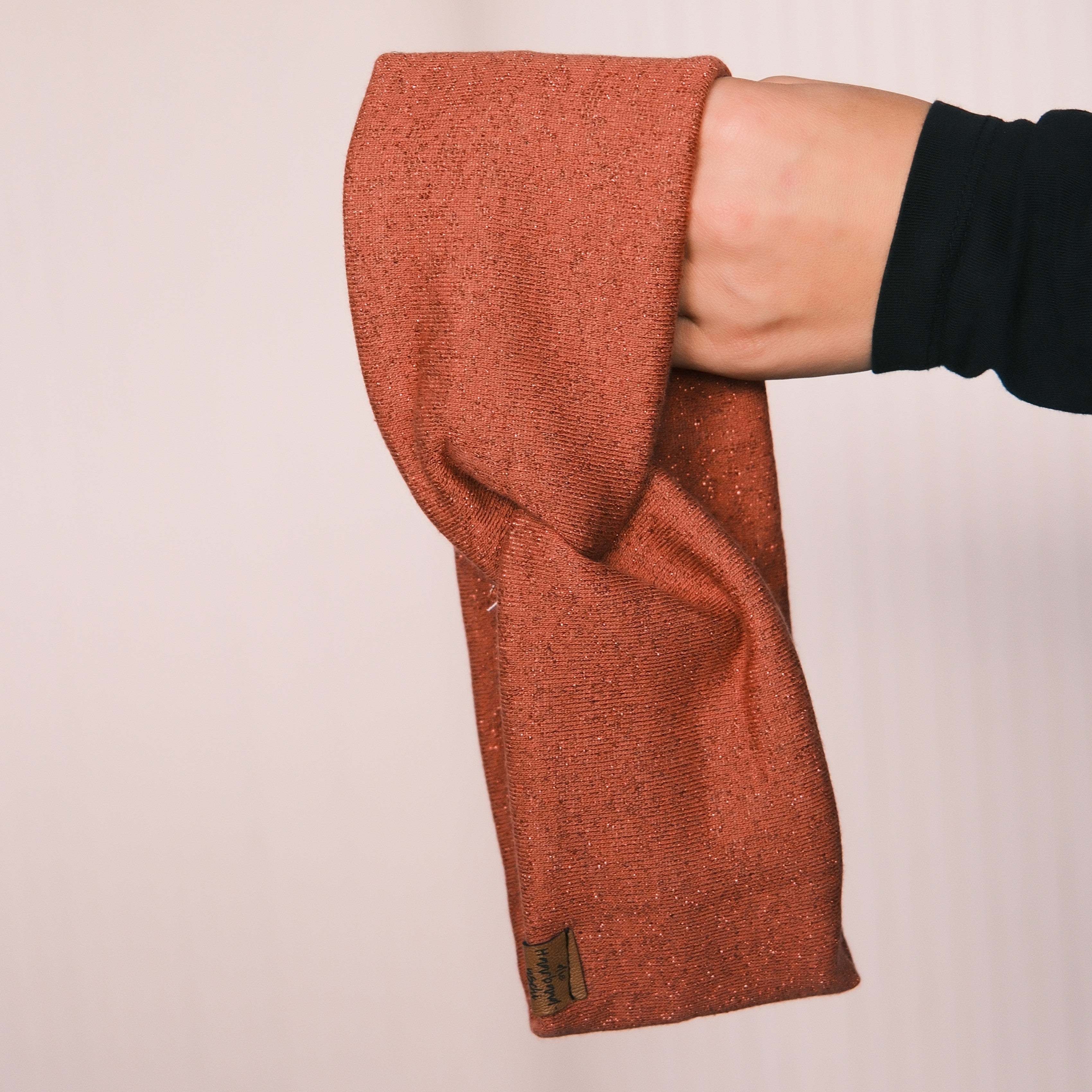 Basic Haarband - Glitzer Rost