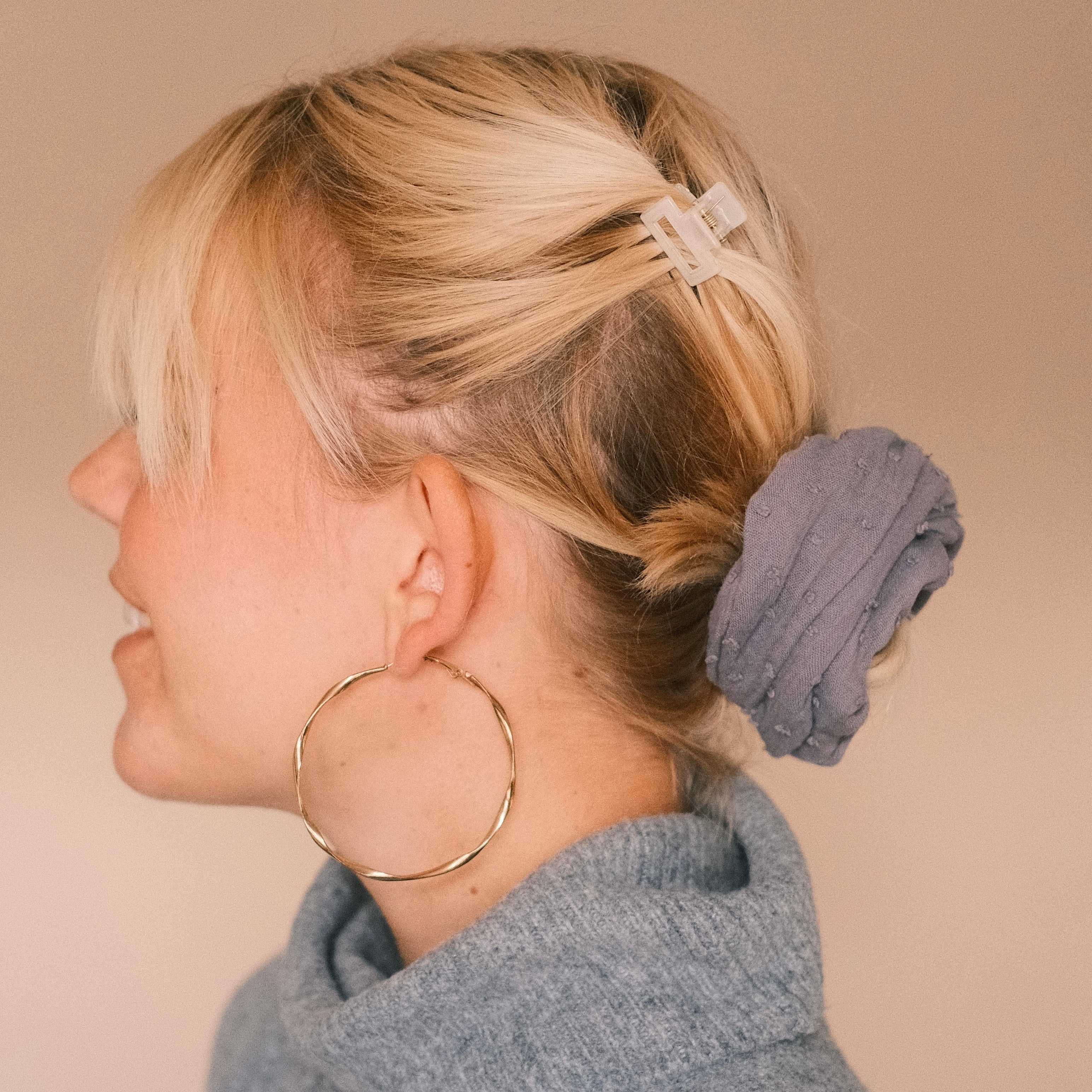 Dutti Musselin Dots Graublau