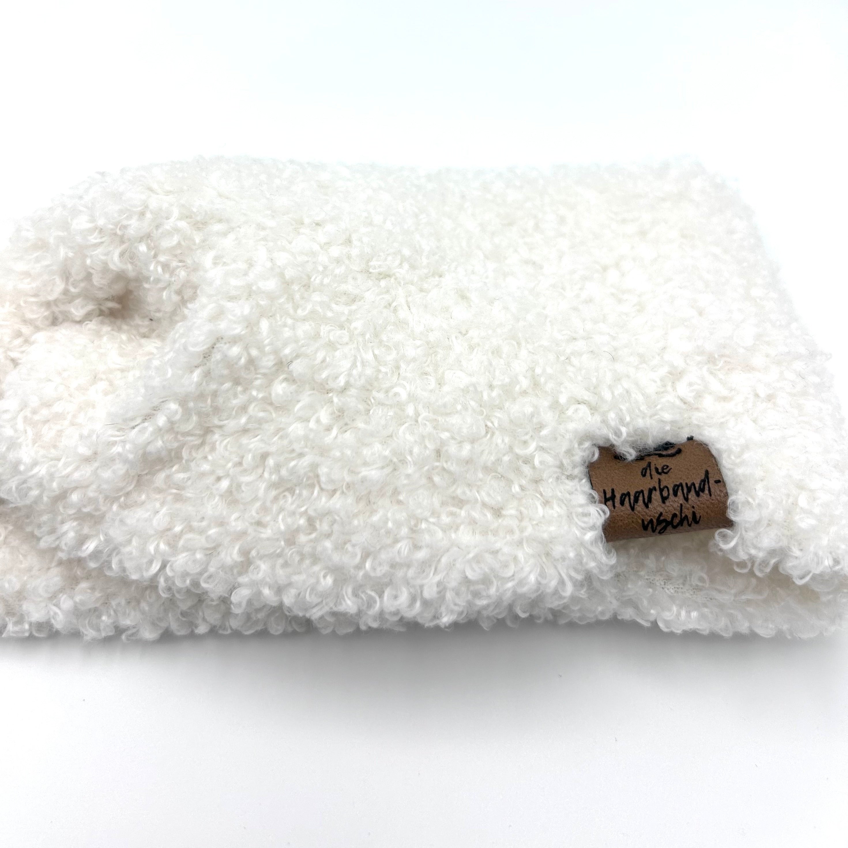 Basic Haarband - Teddy Weiß