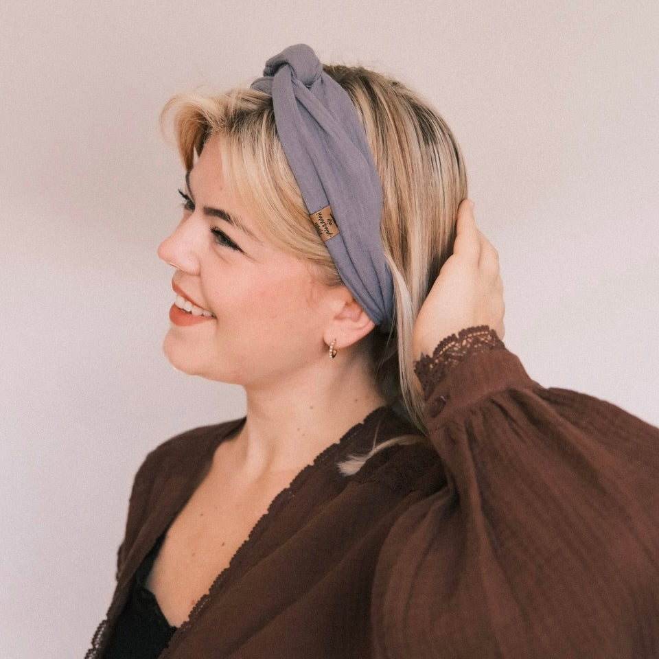 Drahthaarband - Musselin graublau