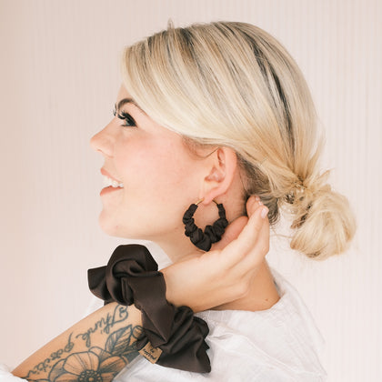 Scrunchie - Satin Chocolate Brown