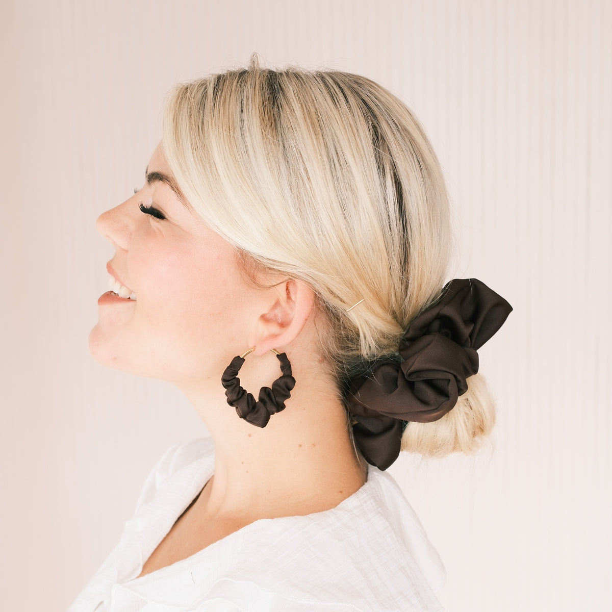 Big Scrunchie - Satin Chocolat Brown