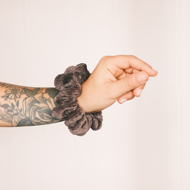 Scrunchie - Cord Dunkelgrau