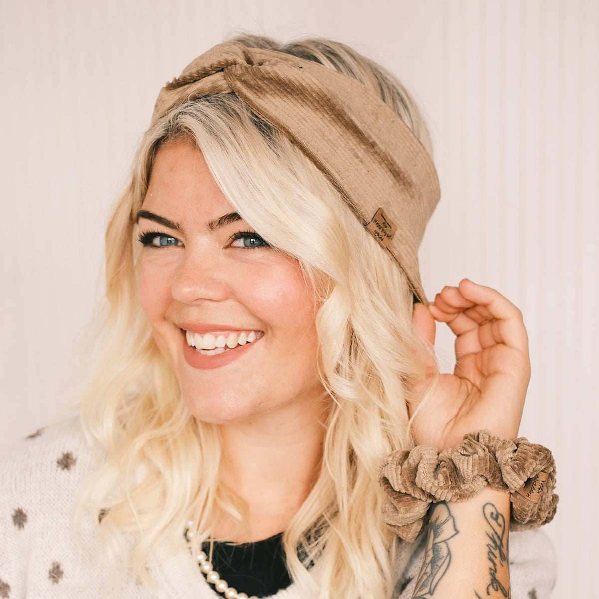 Basic Haarband - Cord Khaki