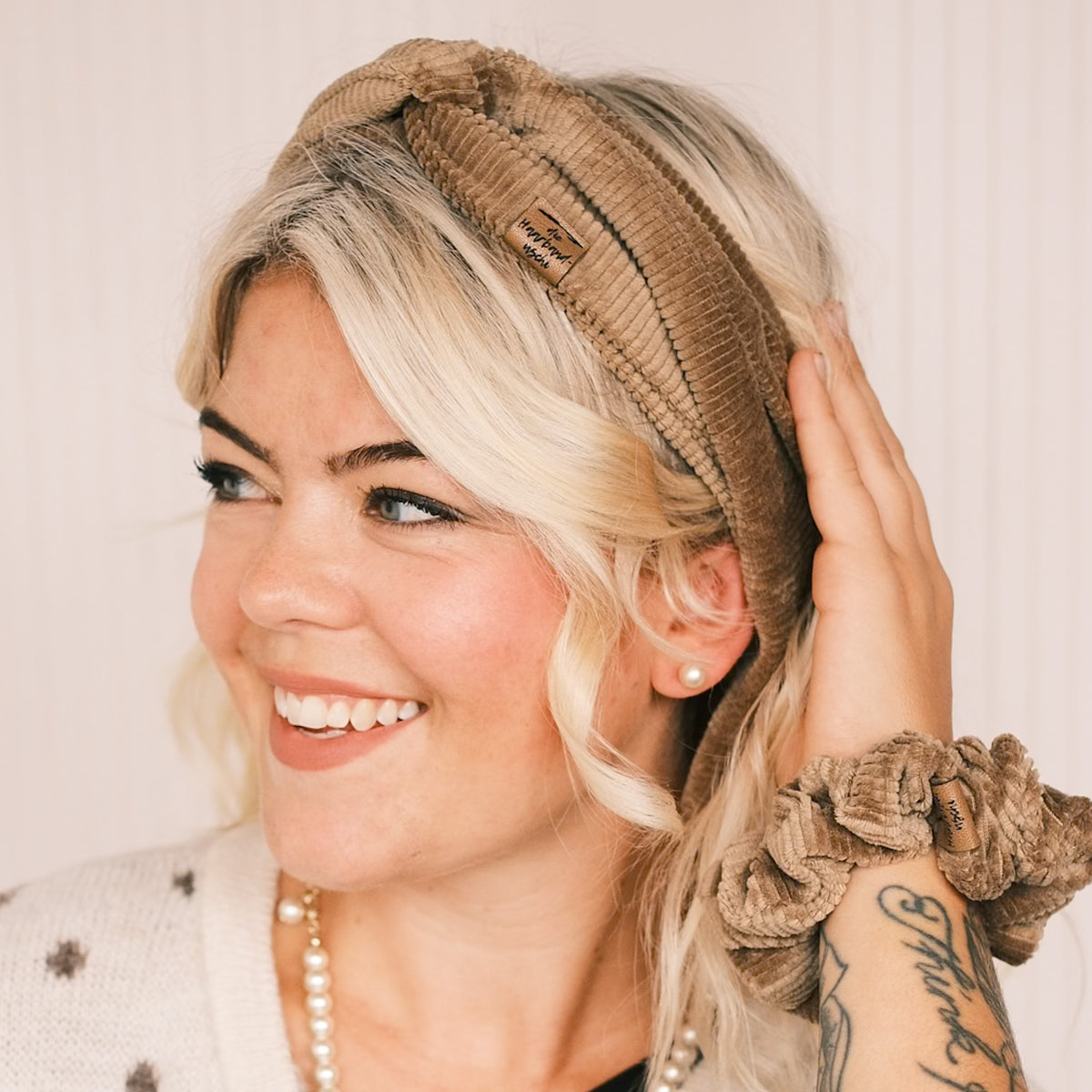 Drahthaarband breit - Cord Khaki