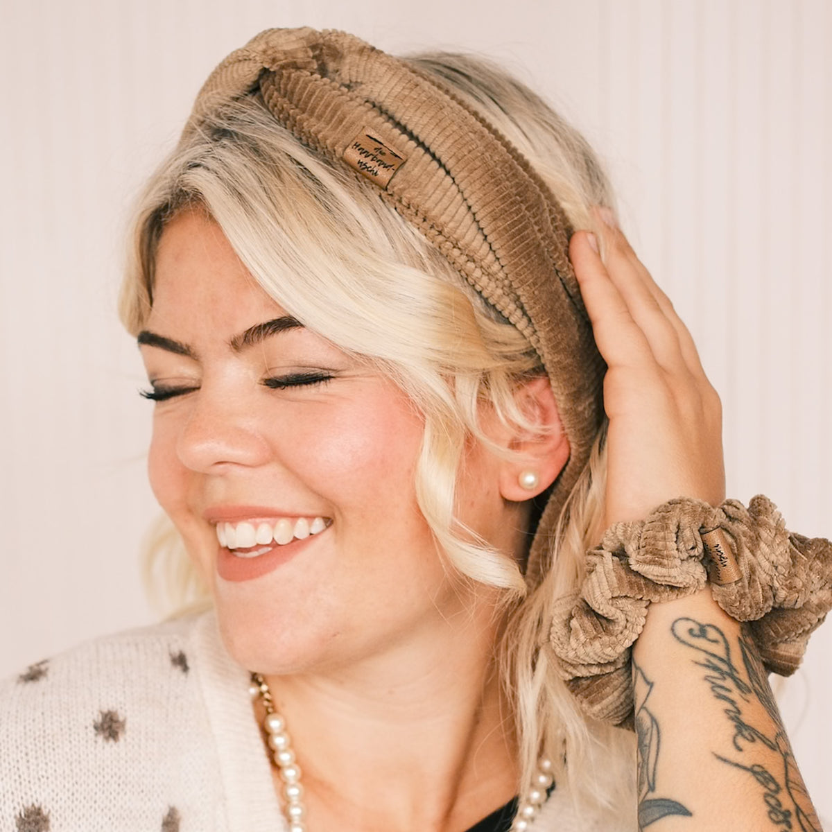 Drahthaarband breit - Cord Khaki