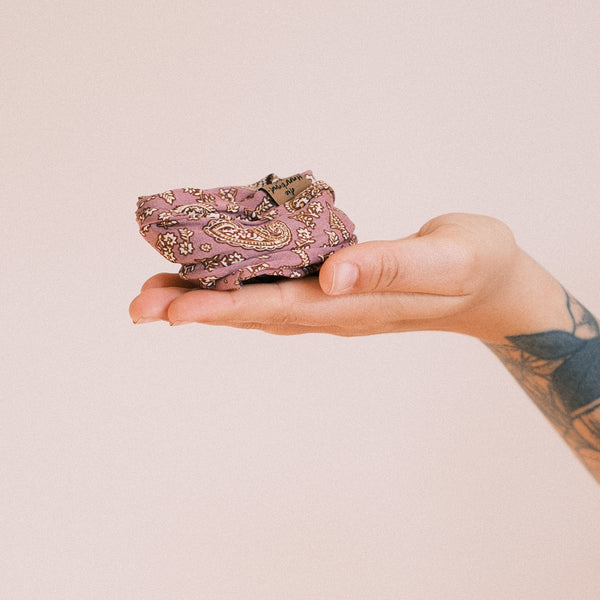 Drahthaarband schmal - Vintage Paisley Mauve