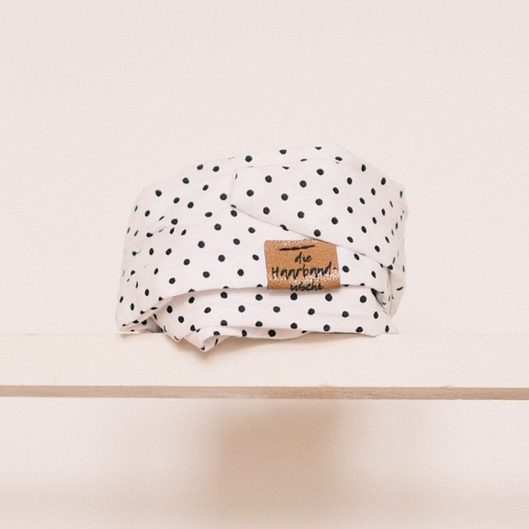 Drahthaarband schmal - Polka Dots Mini Weiß