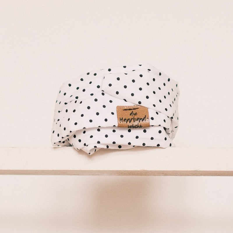 Drahthaarband schmal - Polka Dots Mini Weiß
